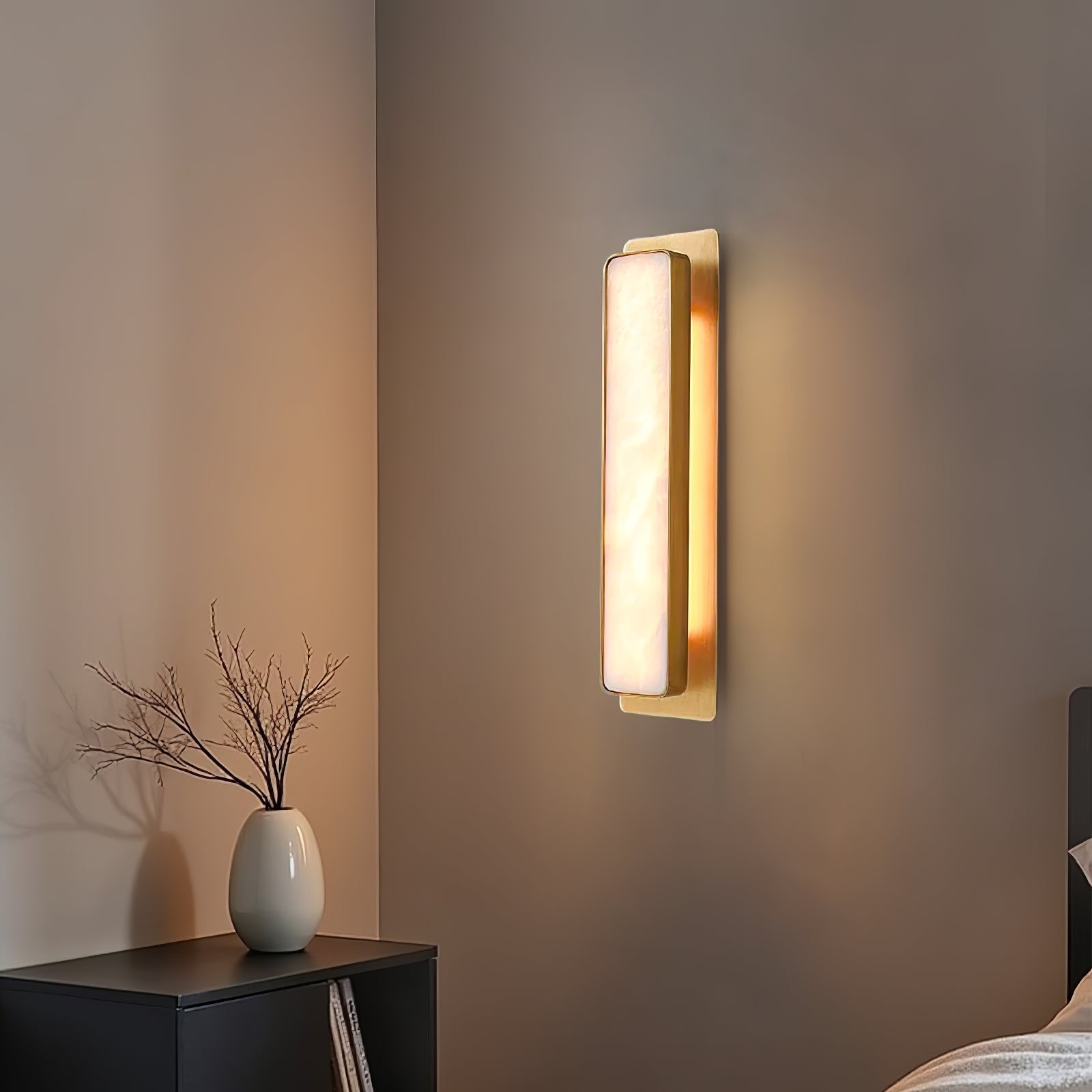 Ollore Linear Alabaster Wall Light - Lamp Copper