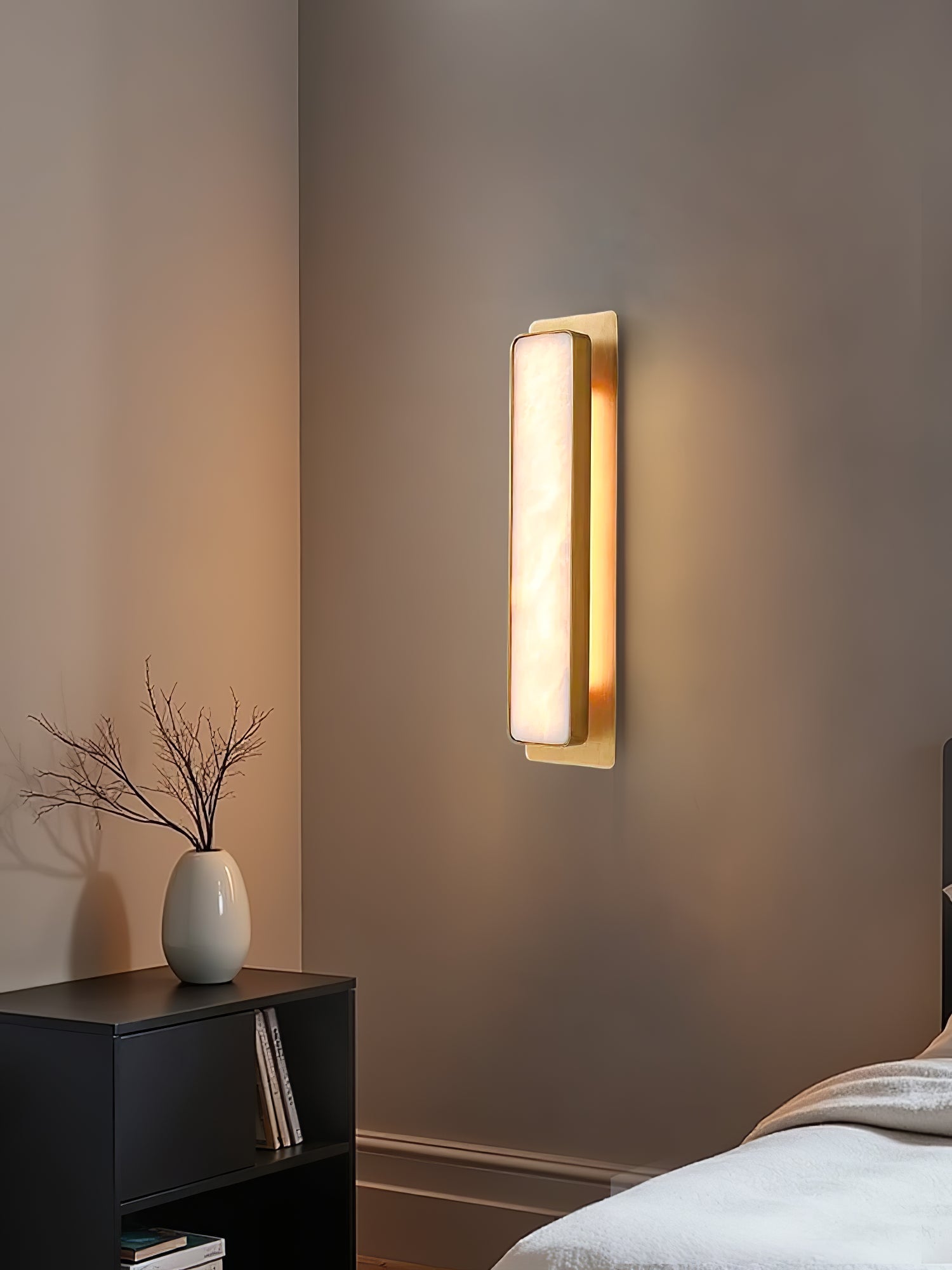 Ollore Linear Alabaster Wall Light - Lamp Copper