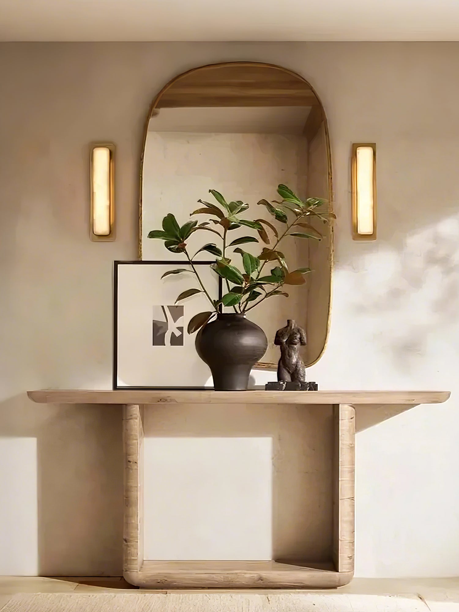 Ollore Linear Alabaster Wall Light - Lamp Copper
