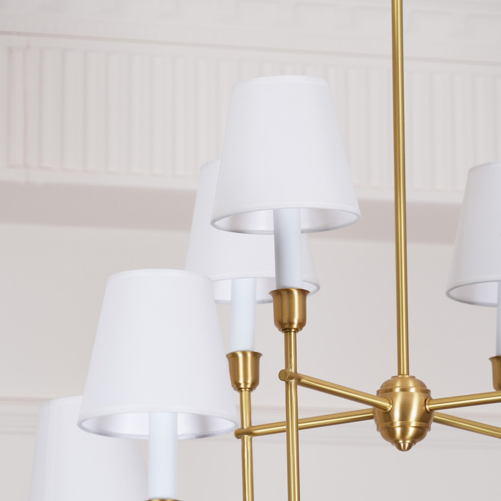 Talia Chandelier Luxury Brass Fabric - Lamp Copper