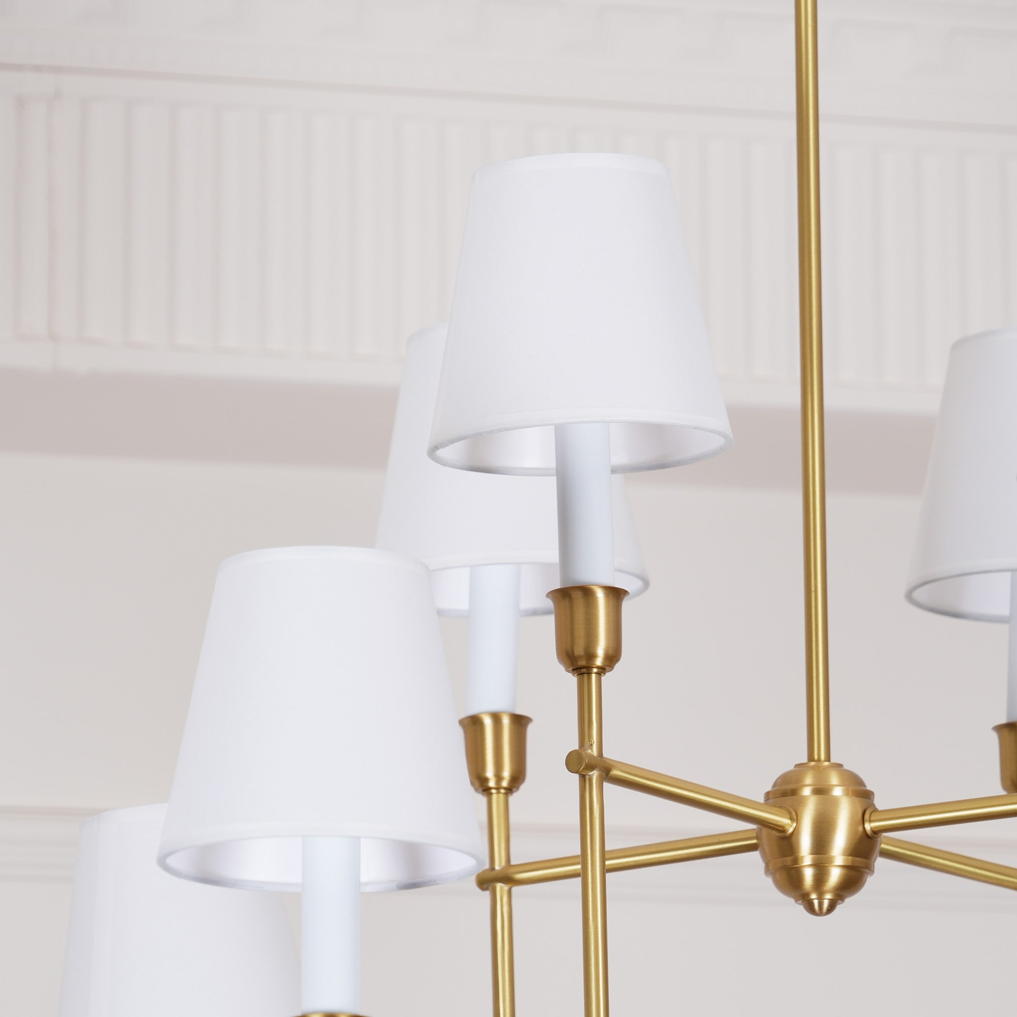 Talia Chandelier Luxury Brass Fabric - Lamp Copper