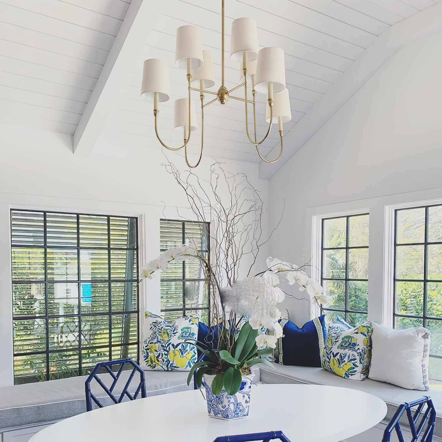 Talia Chandelier Luxury Brass Fabric - Lamp Copper
