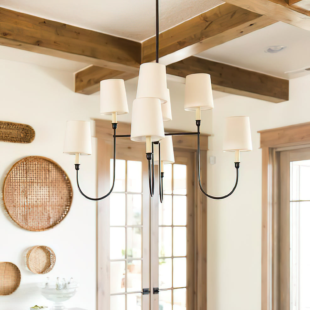Talia Chandelier Luxury Brass Fabric - Lamp Copper