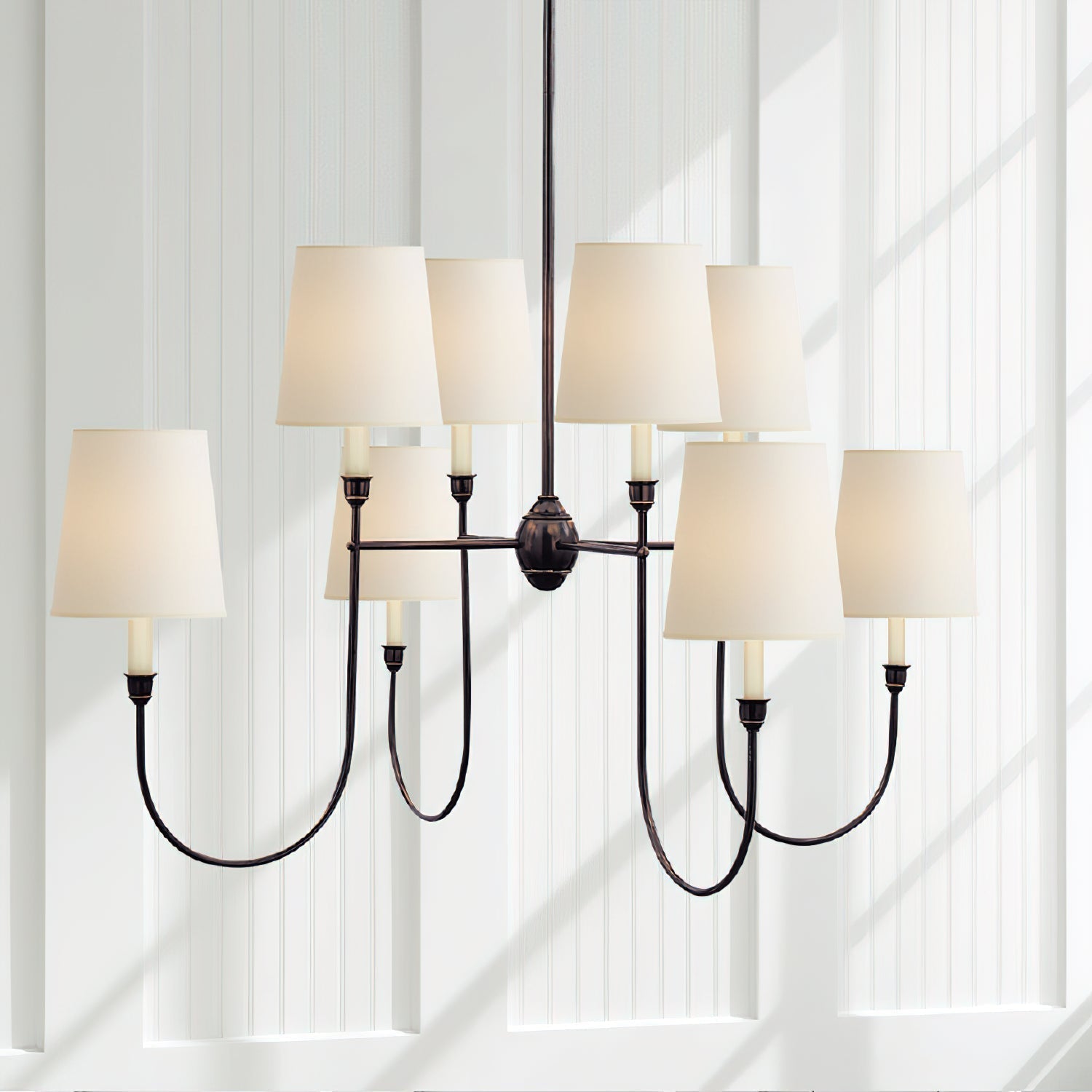 Talia Chandelier Luxury Brass Fabric - Lamp Copper
