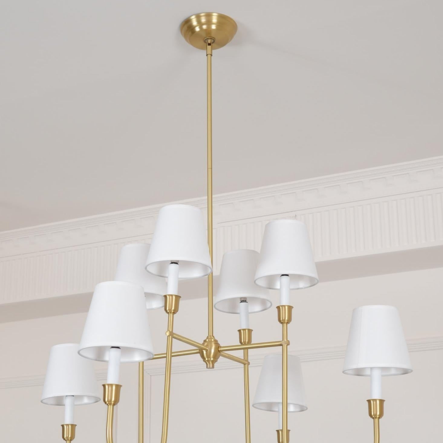 Talia Chandelier Luxury Brass Fabric - Lamp Copper