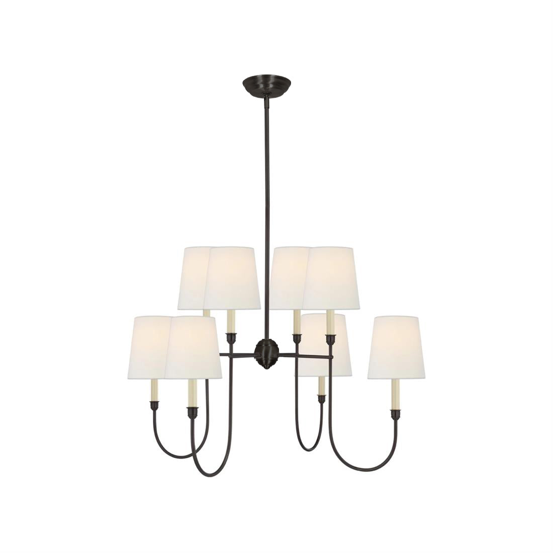 Talia Chandelier Luxury Brass Fabric - Lamp Copper