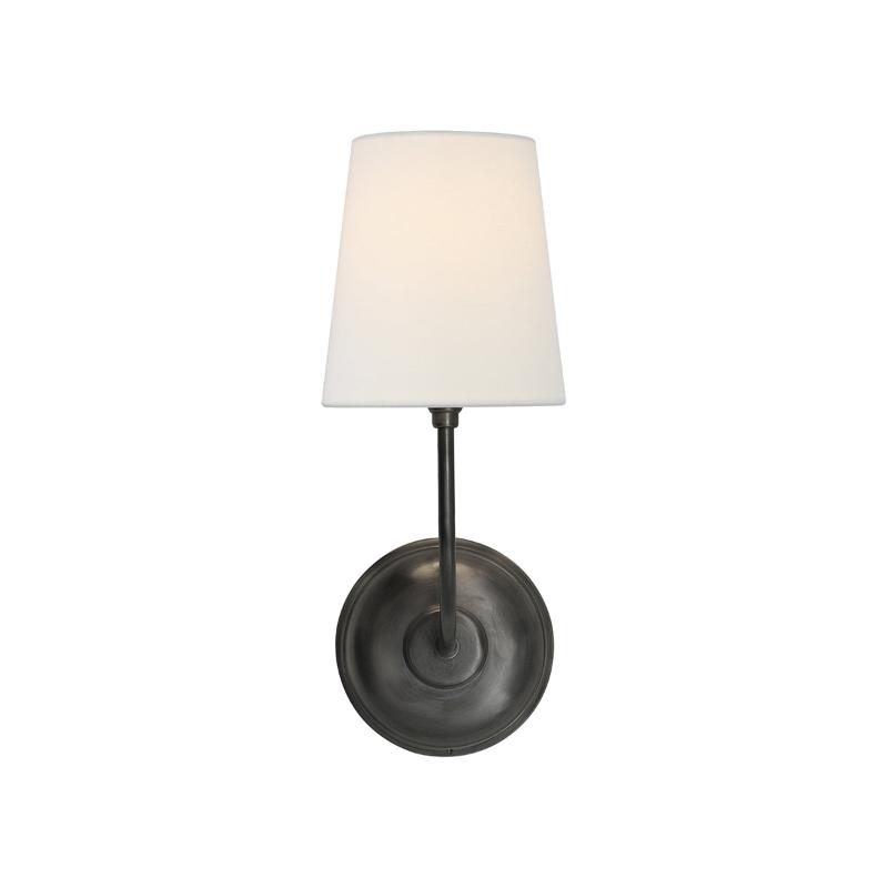 Victor Wall Lamp Black Bronze Fabric - Lamp Copper