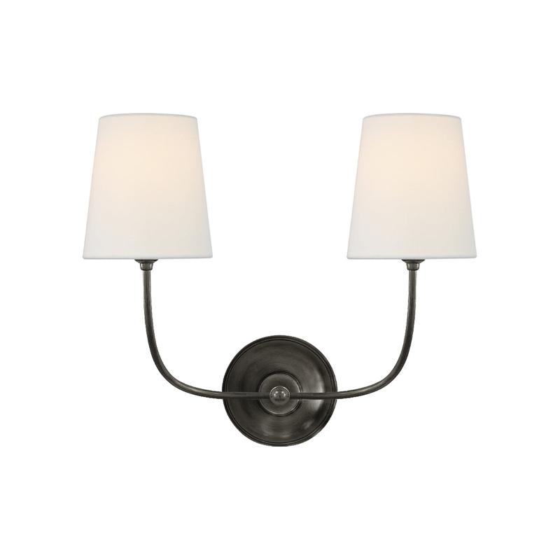 Victor Wall Lamp Black Bronze Fabric - Lamp Copper