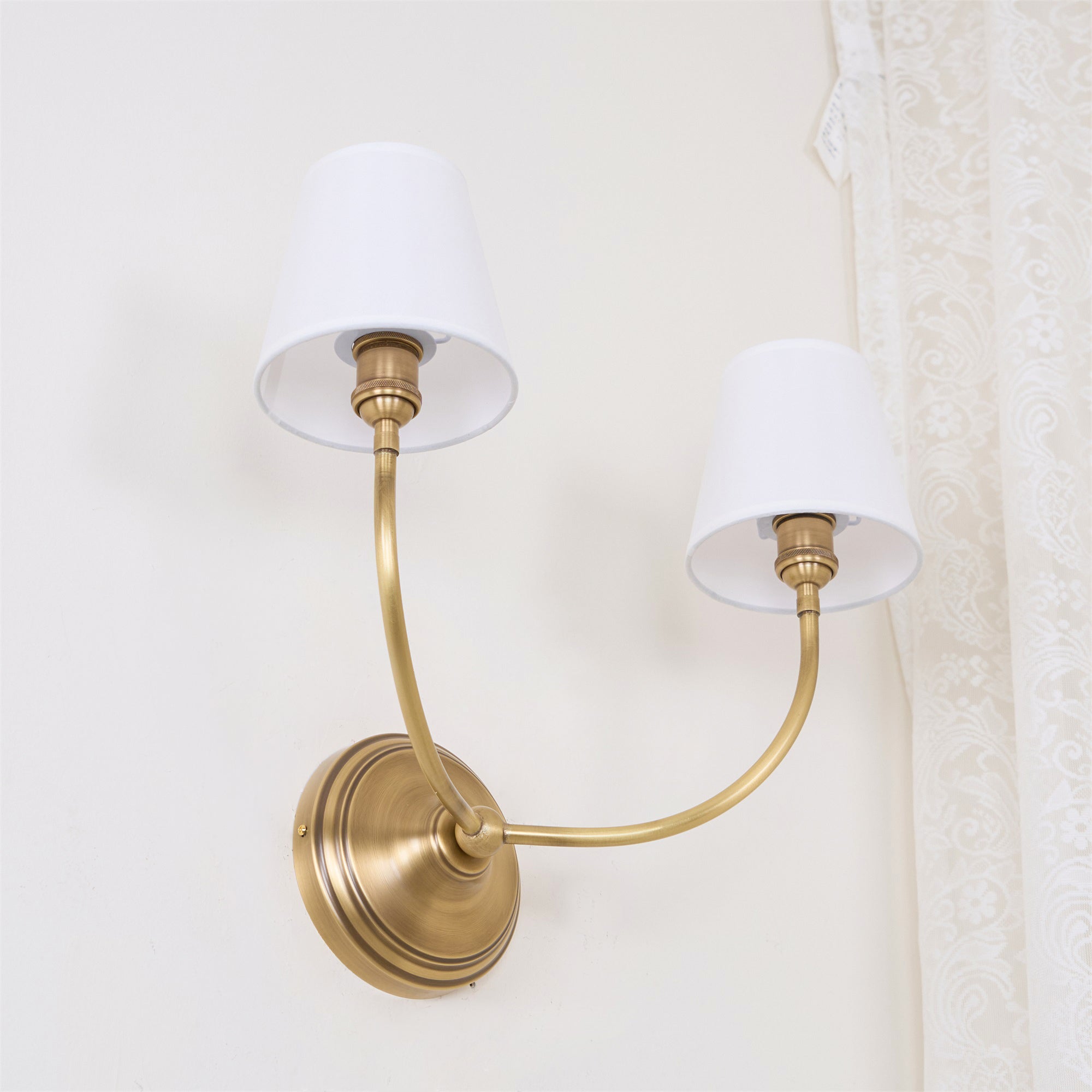 Victor Wall Lamp Black Bronze Fabric - Lamp Copper