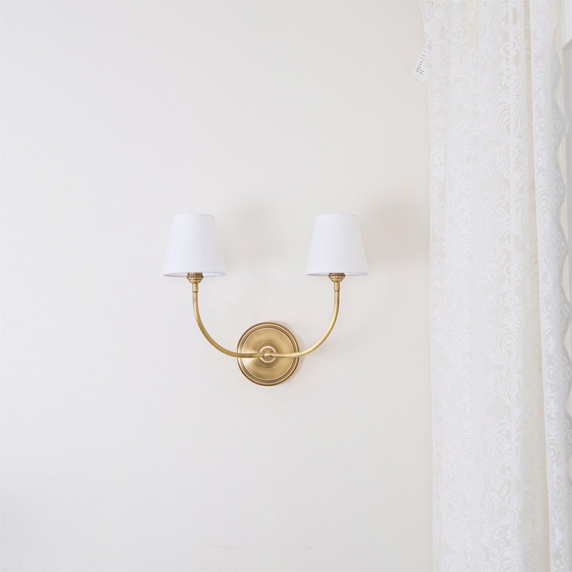Victor Wall Lamp Black Bronze Fabric - Lamp Copper