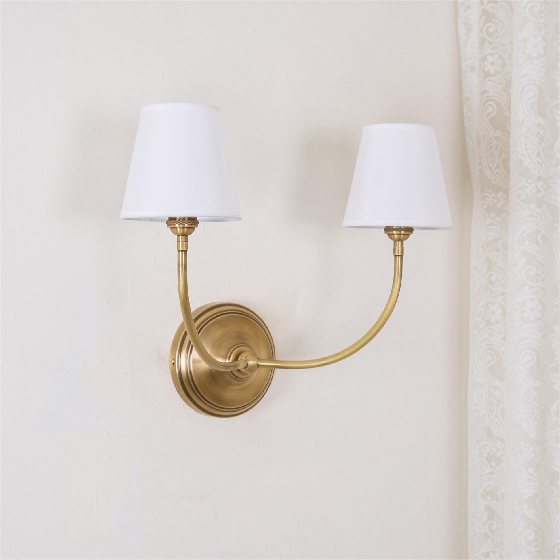 Victor Wall Lamp Black Bronze Fabric - Lamp Copper