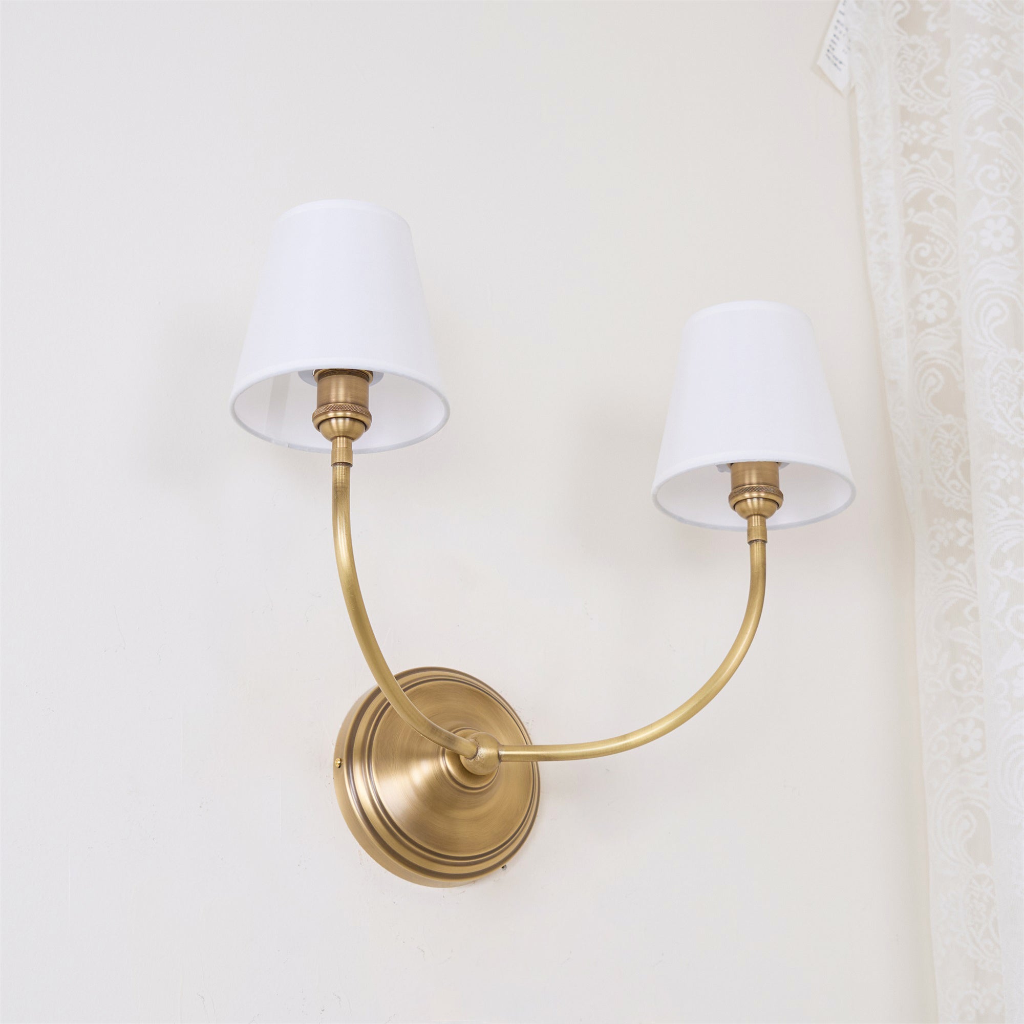 Victor Wall Lamp Black Bronze Fabric - Lamp Copper