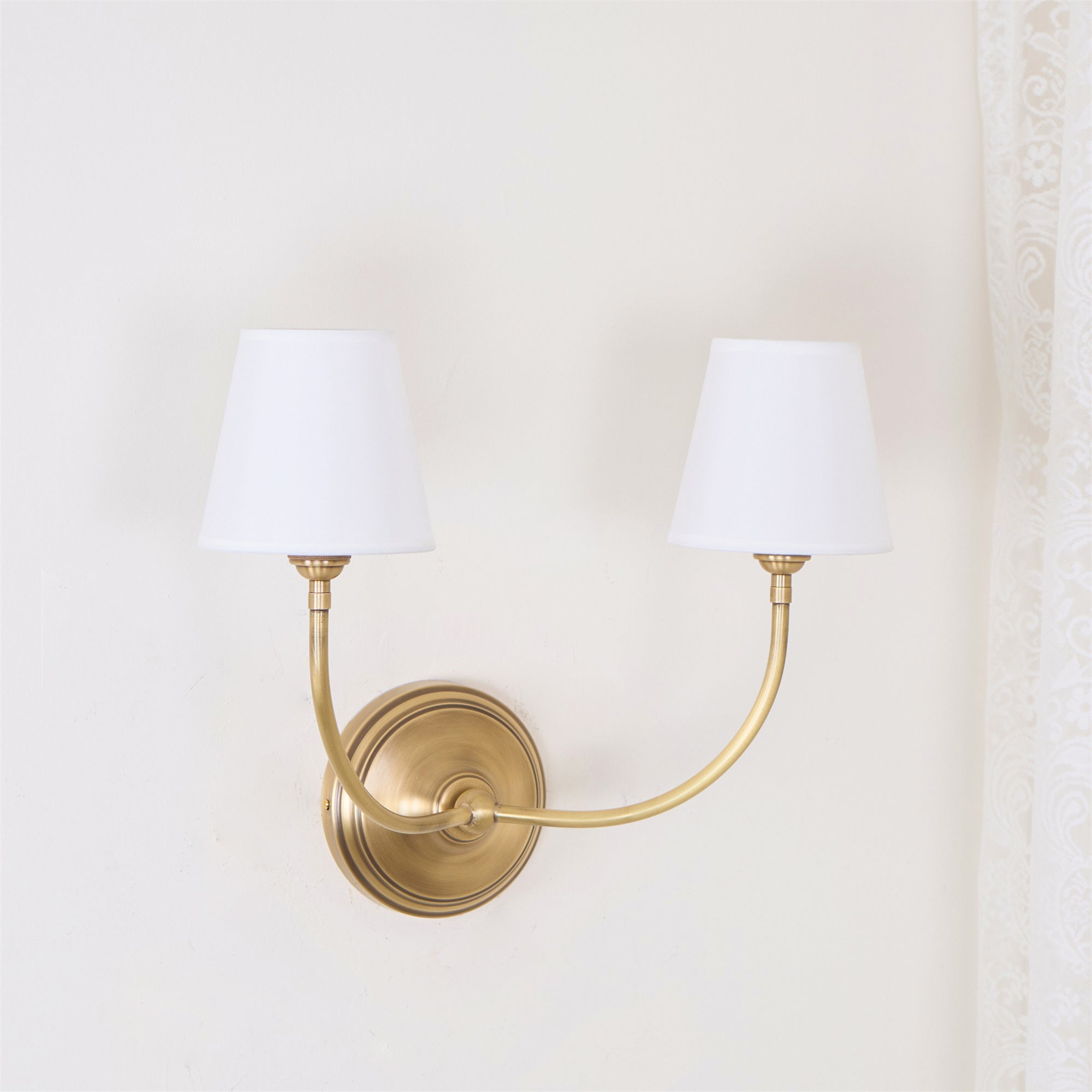 Victor Wall Lamp Black Bronze Fabric - Lamp Copper