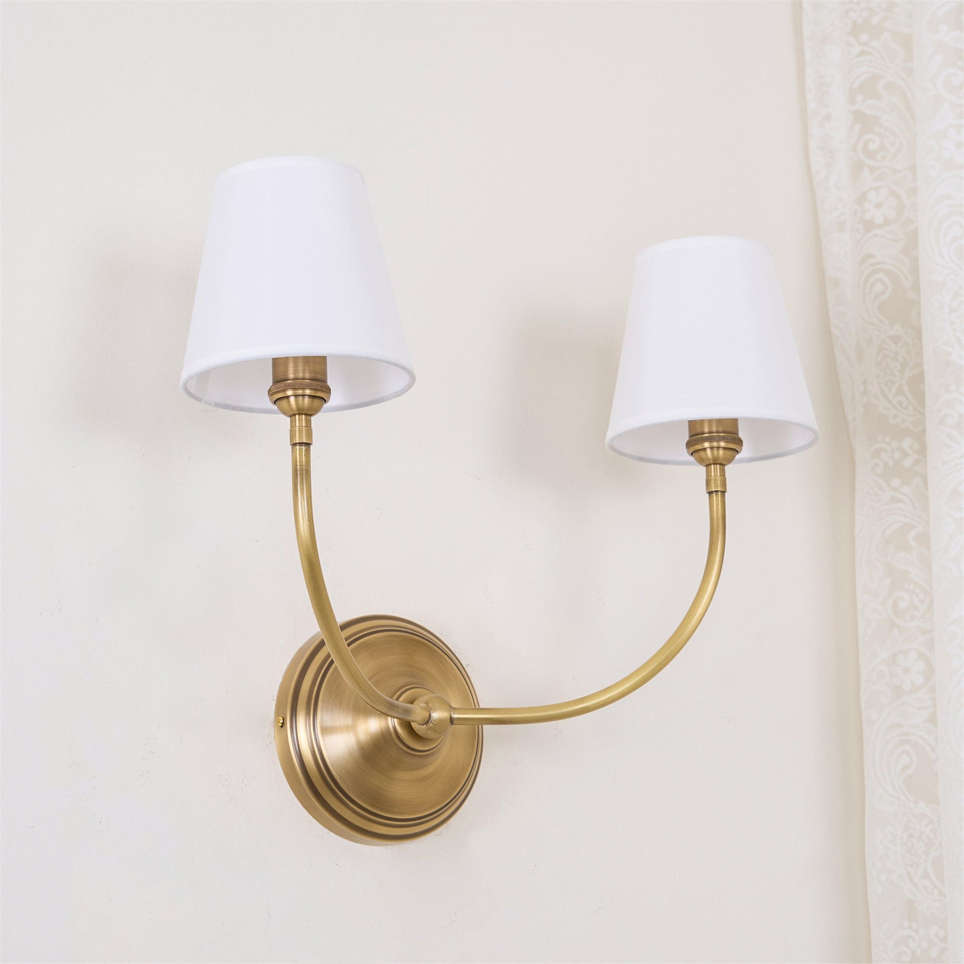 Victor Wall Lamp Black Bronze Fabric - Lamp Copper