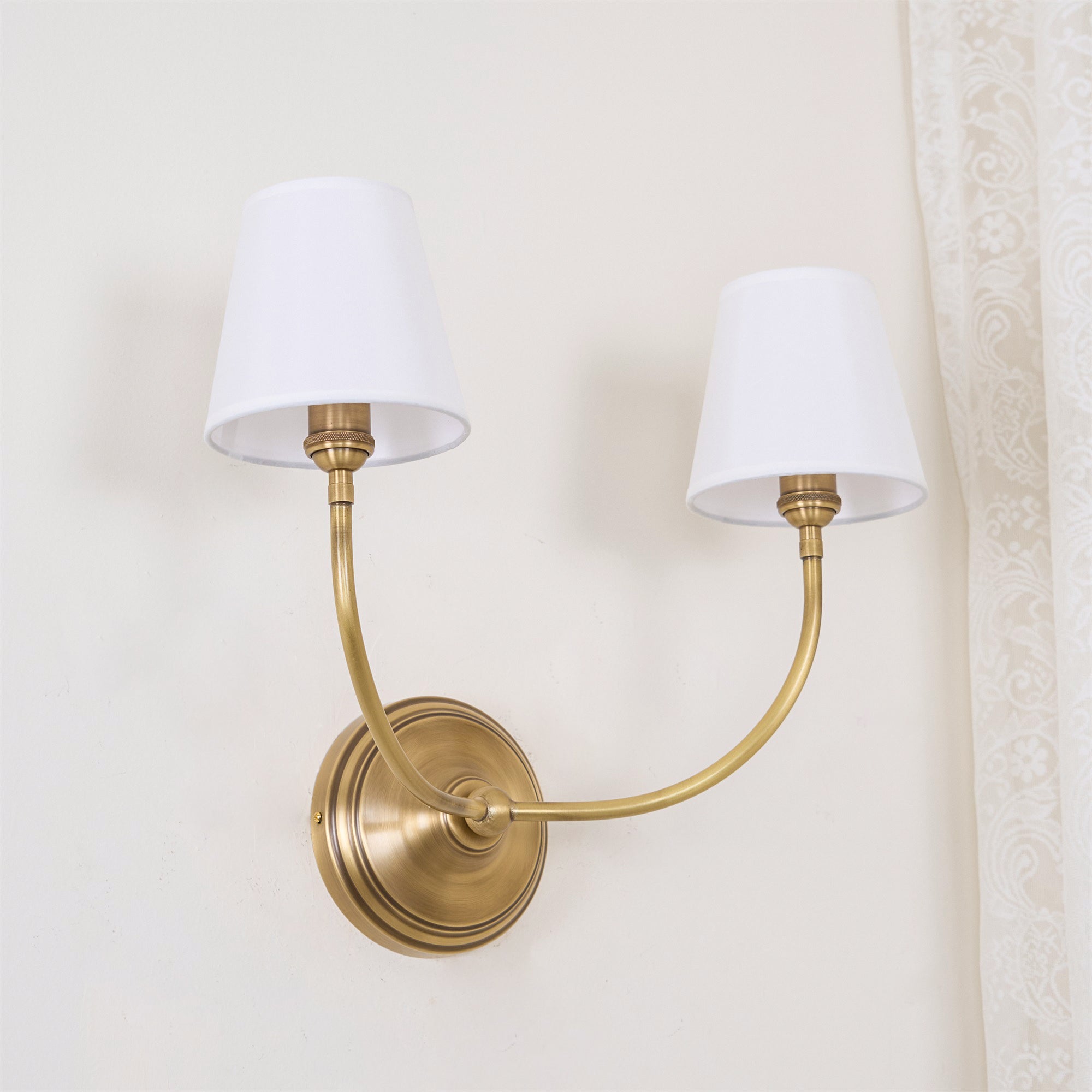 Victor Wall Lamp Black Bronze Fabric - Lamp Copper