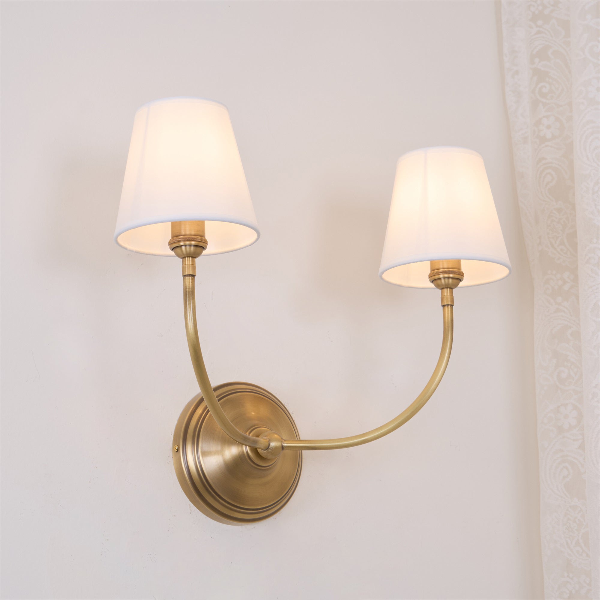 Victor Wall Lamp Black Bronze Fabric - Lamp Copper