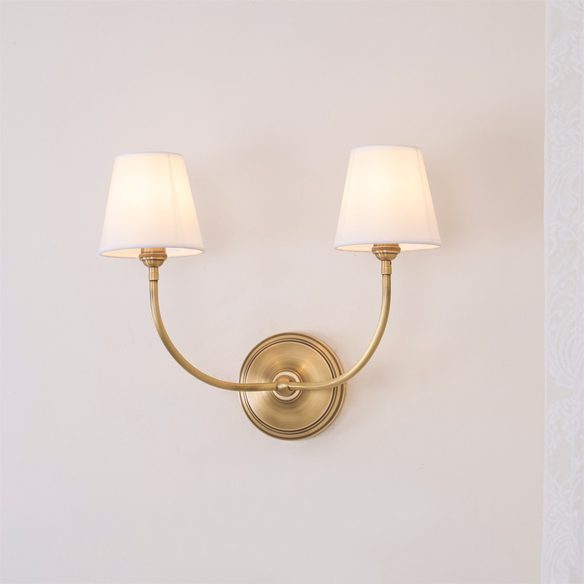 Victor Wall Lamp Black Bronze Fabric - Lamp Copper