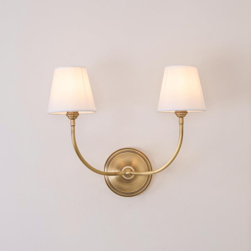 Victor Wall Lamp Black Bronze Fabric - Lamp Copper