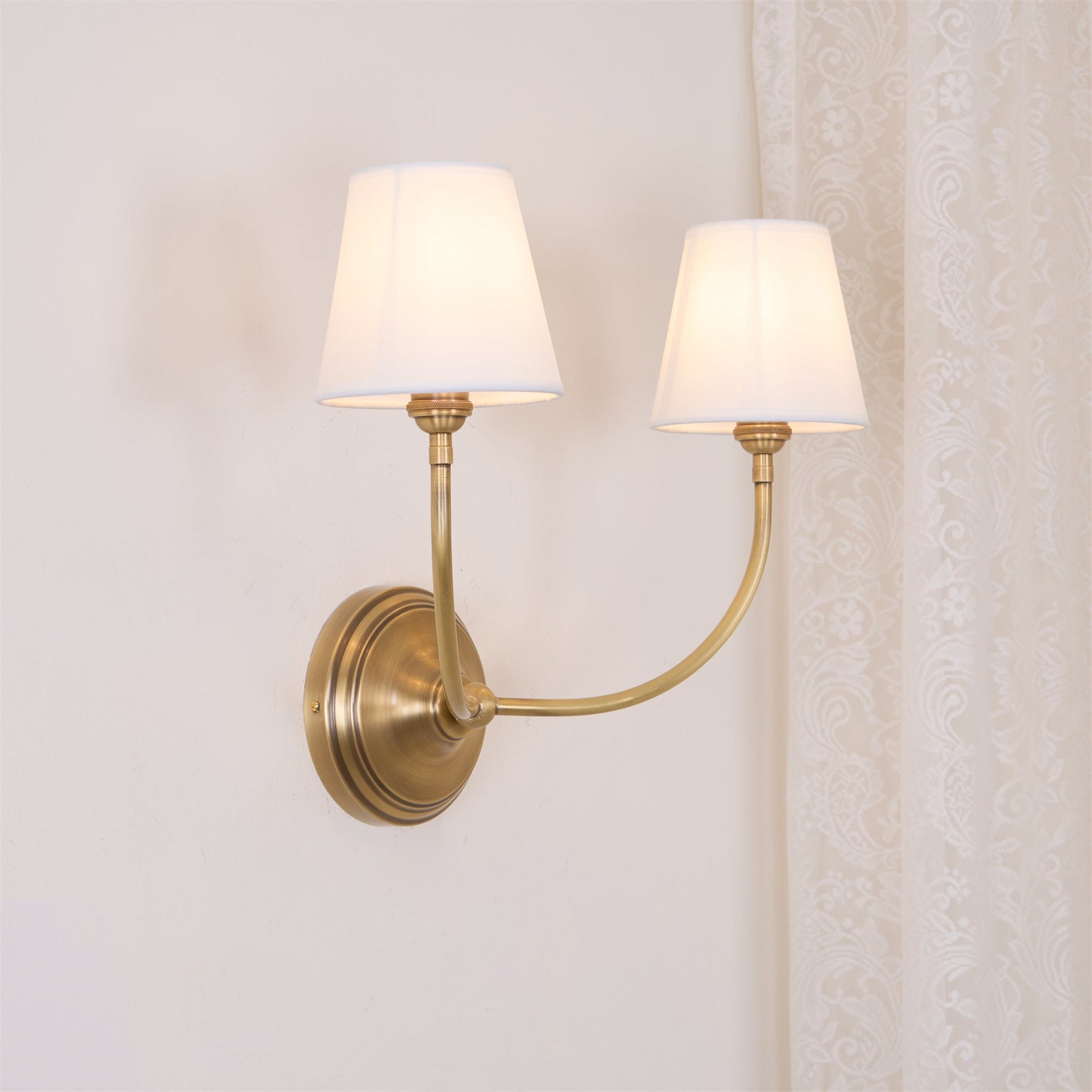 Victor Wall Lamp Black Bronze Fabric - Lamp Copper