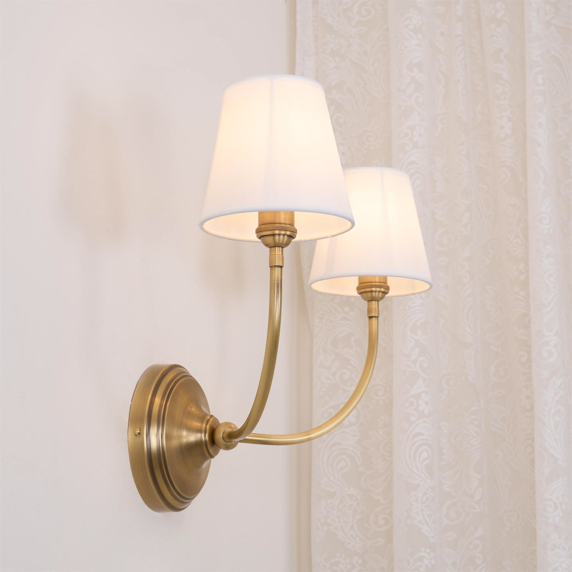 Victor Wall Lamp Black Bronze Fabric - Lamp Copper