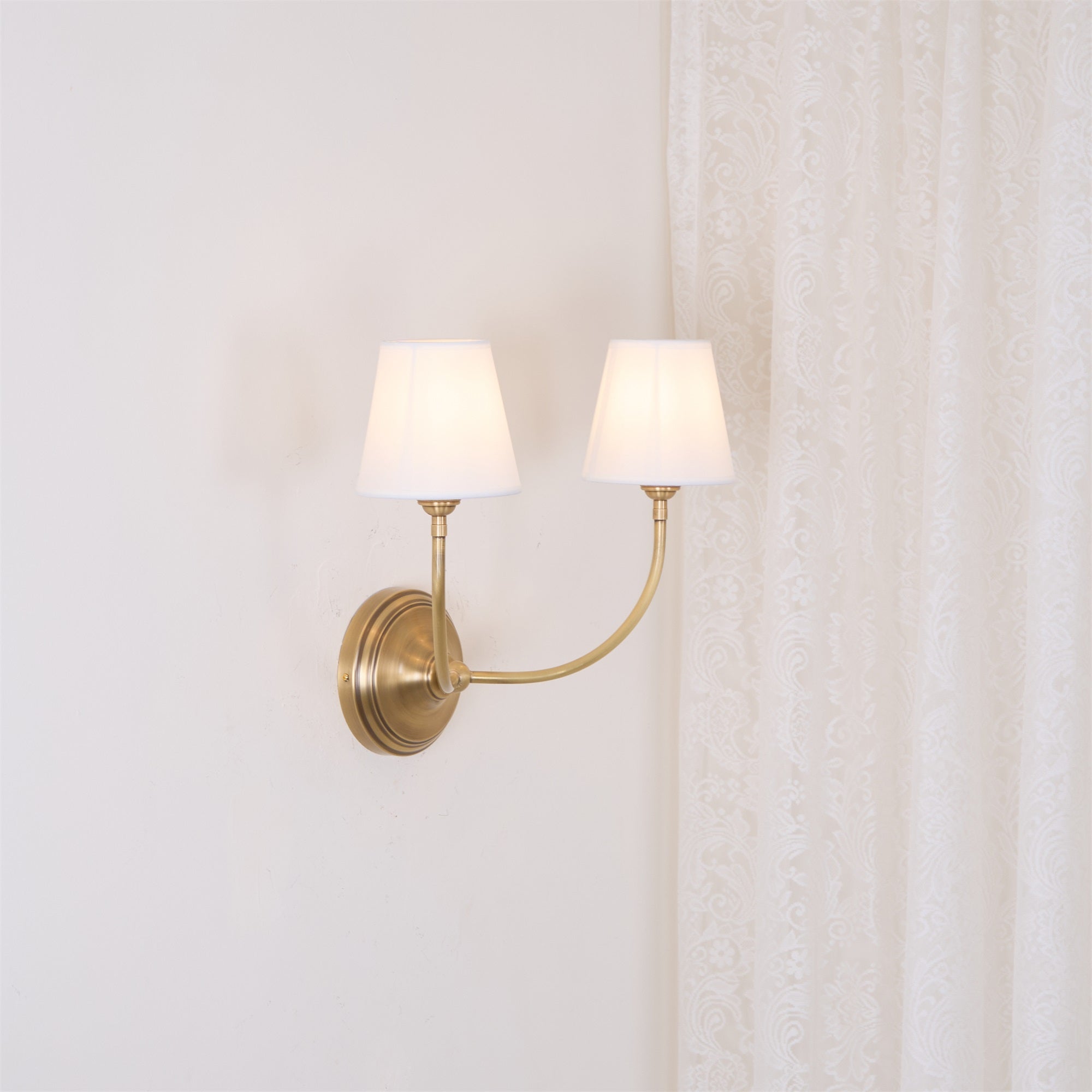 Victor Wall Lamp Black Bronze Fabric - Lamp Copper