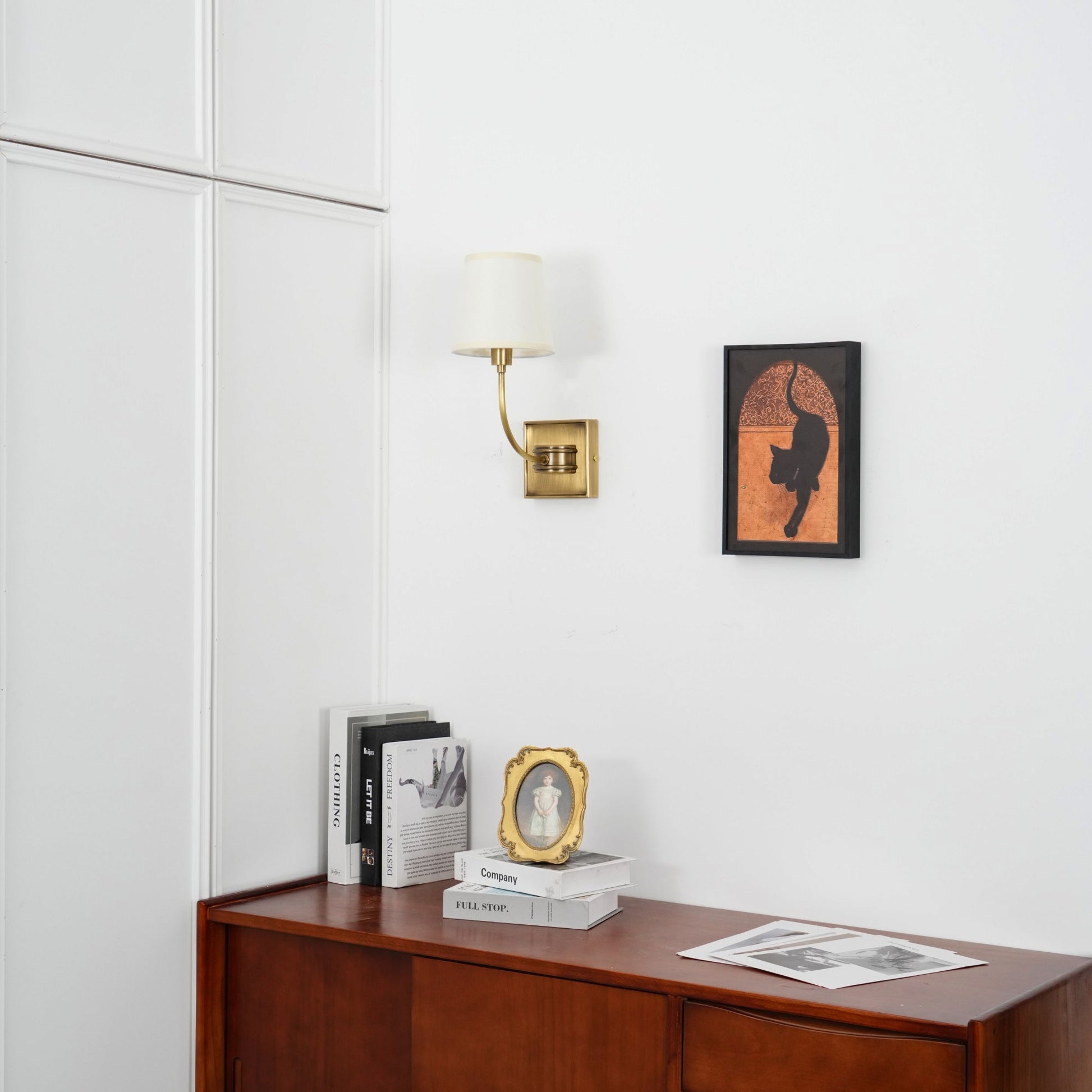 Victor Wall Lamp Black Bronze Fabric - Lamp Copper