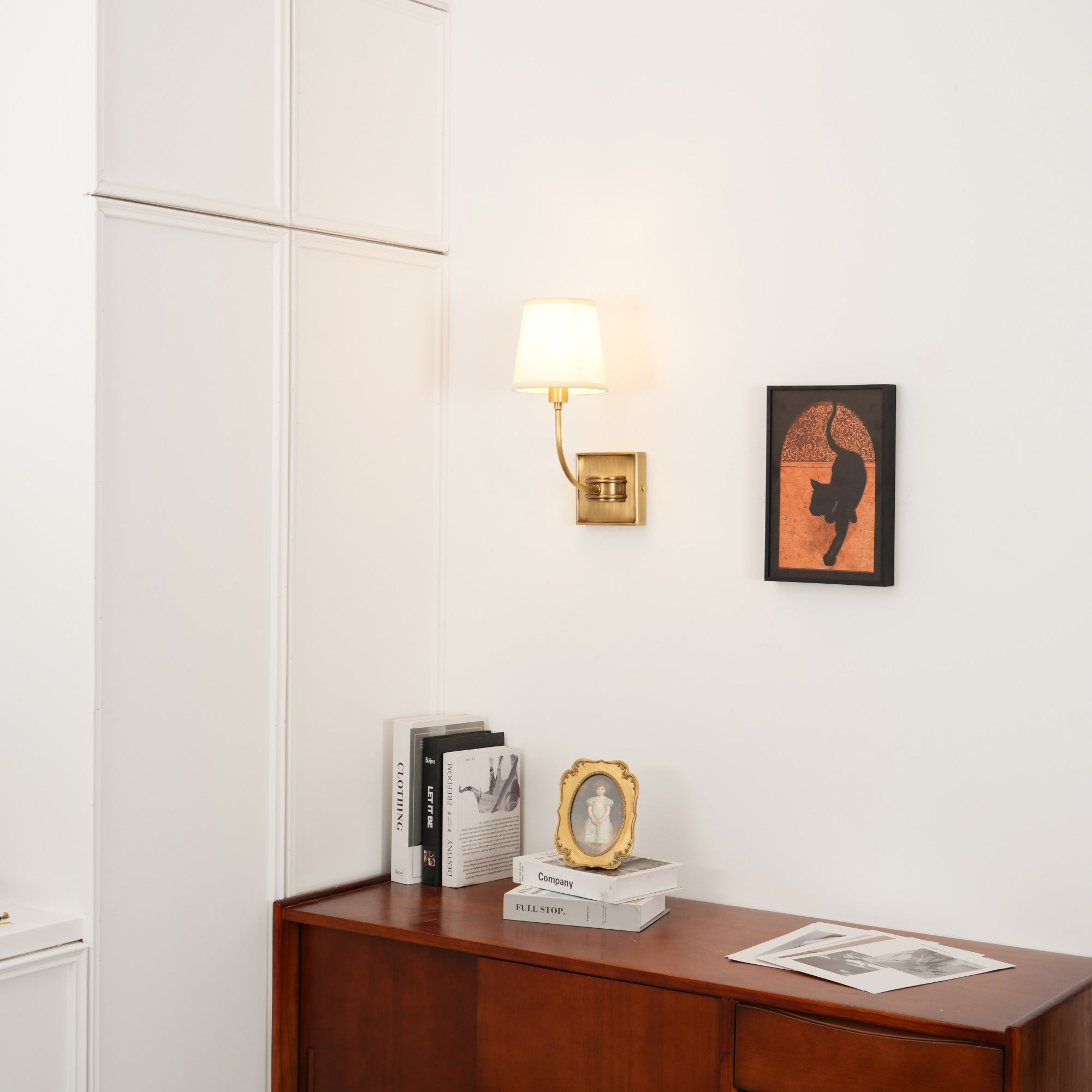 Victor Wall Lamp Black Bronze Fabric - Lamp Copper