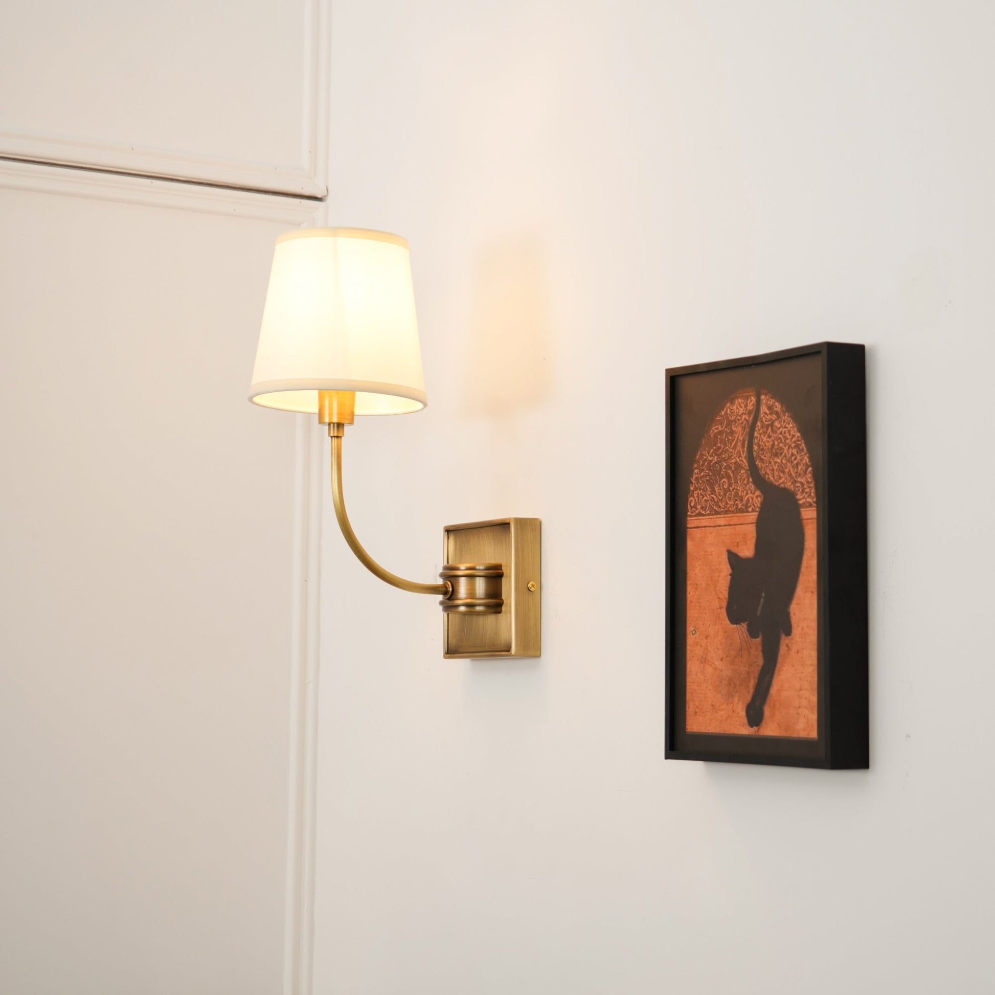 Victor Wall Lamp Black Bronze Fabric - Lamp Copper
