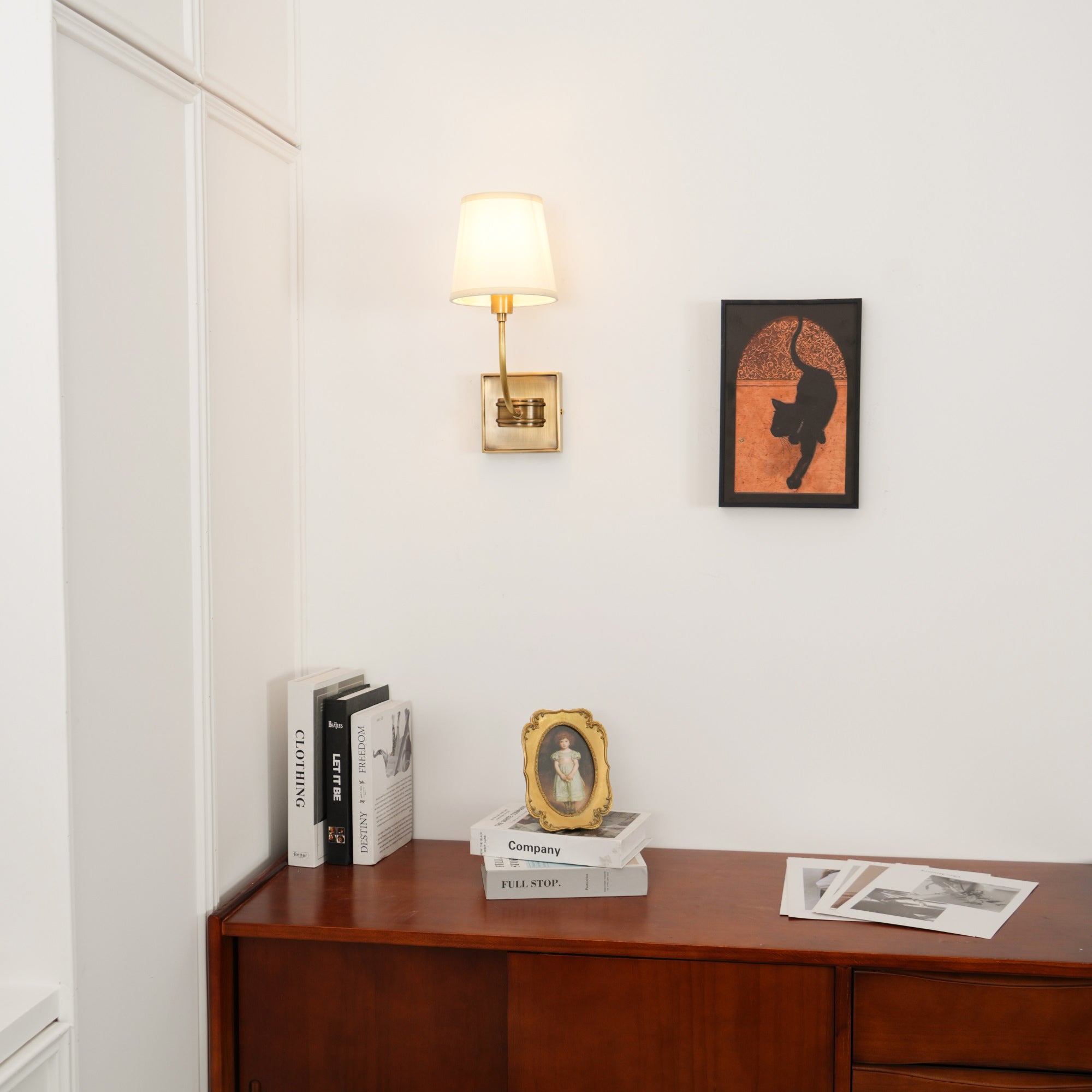 Victor Wall Lamp Black Bronze Fabric - Lamp Copper