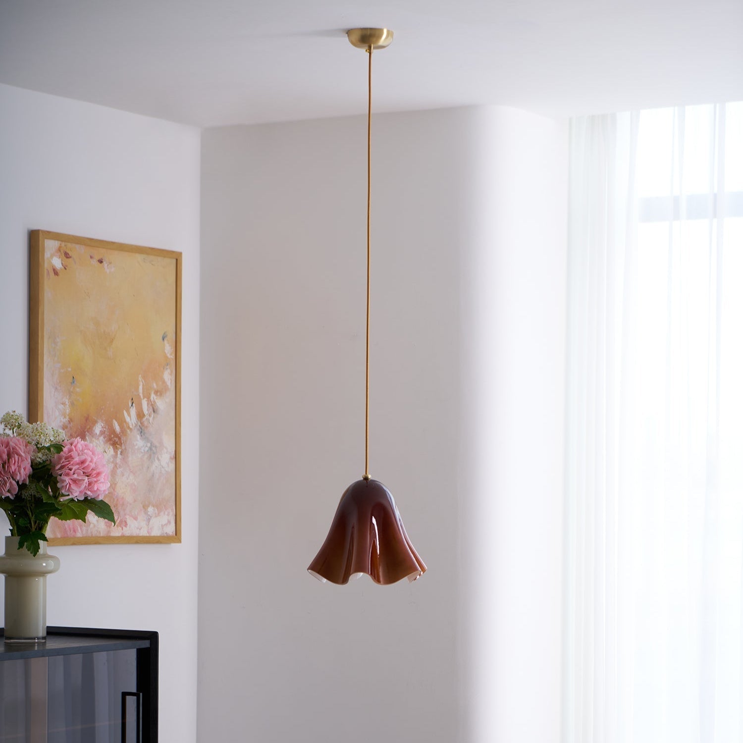 Liora Bell Glass Pendant Light - Lamp Copper
