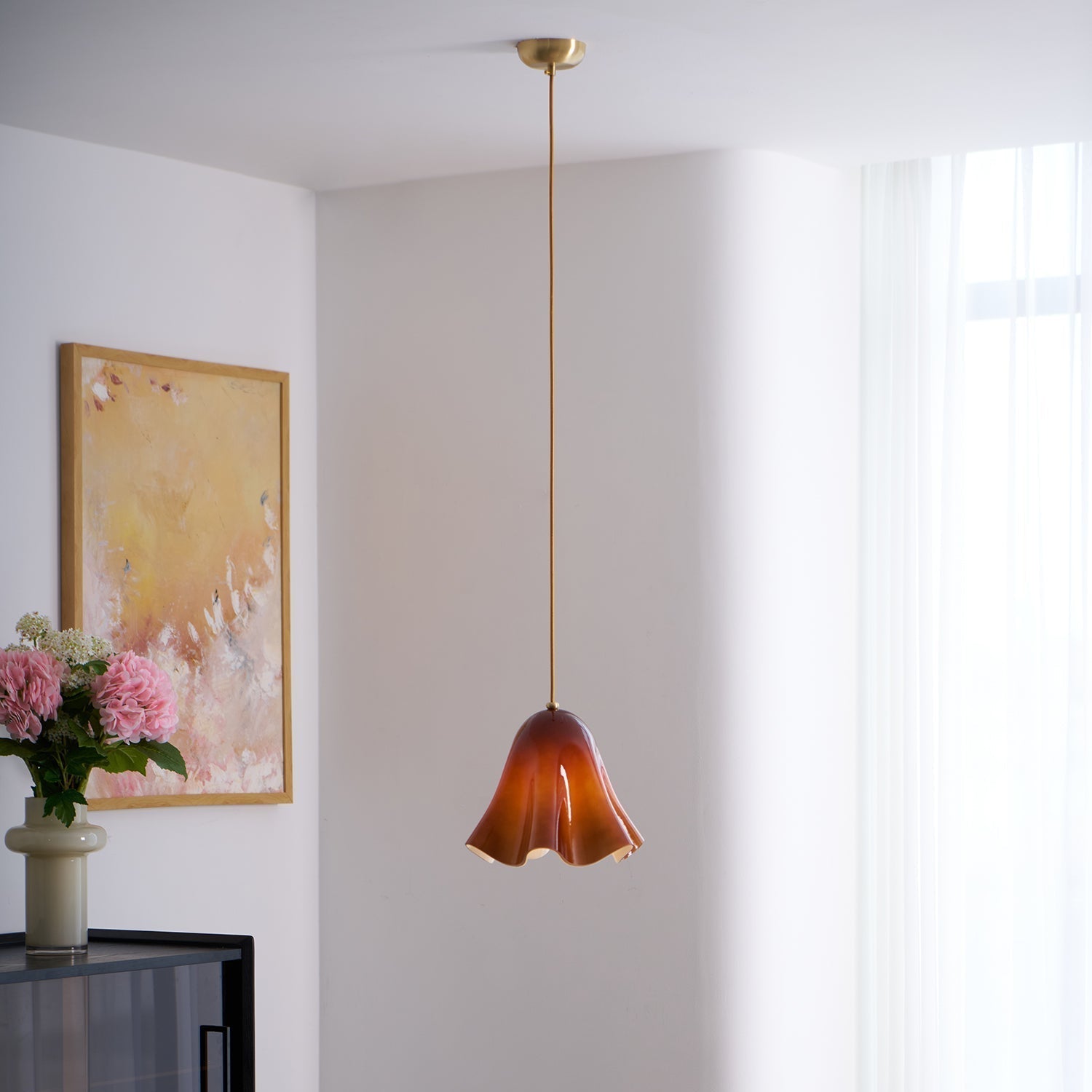 Liora Bell Glass Pendant Light - Lamp Copper