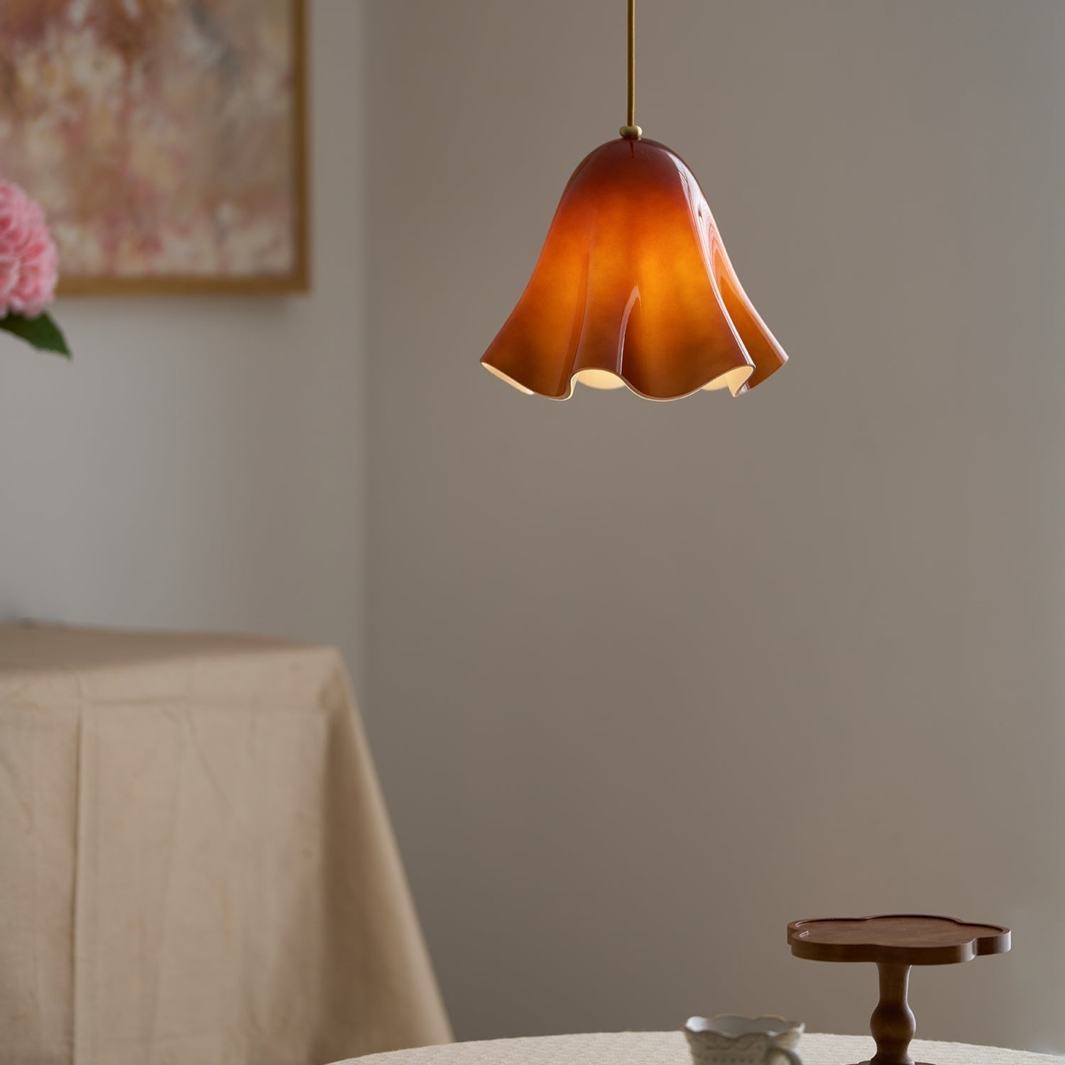 Liora Bell Glass Pendant Light - Lamp Copper