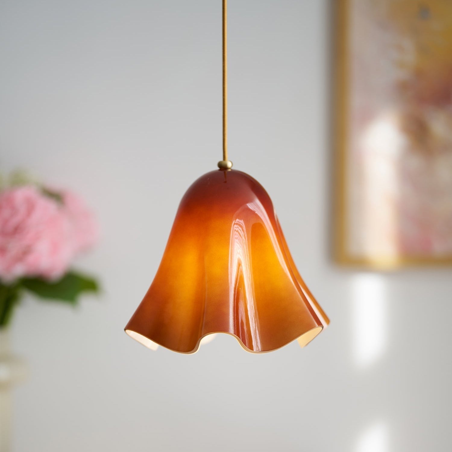 Liora Bell Glass Pendant Light - Lamp Copper