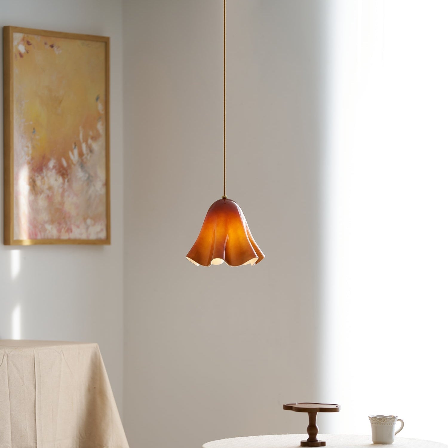 Liora Bell Glass Pendant Light - Lamp Copper