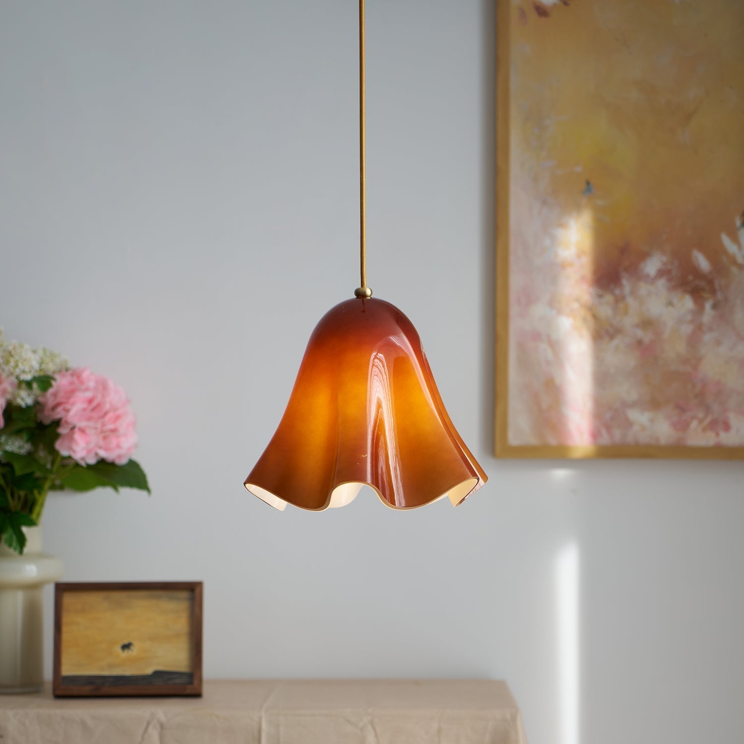 Liora Bell Glass Pendant Light - Lamp Copper
