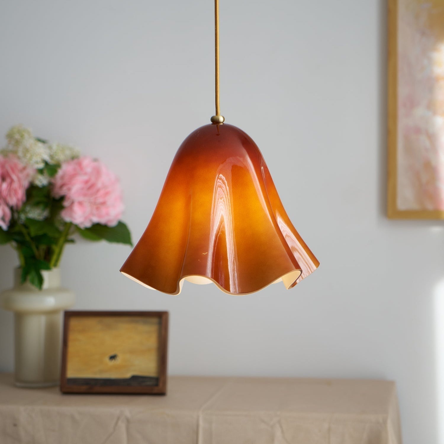 Liora Bell Glass Pendant Light - Lamp Copper