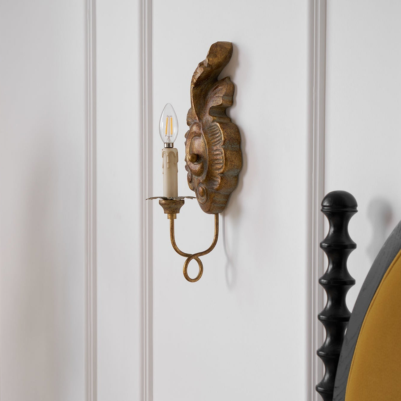 Louis Indoor Wall Lamp Wood - Lamp Copper
