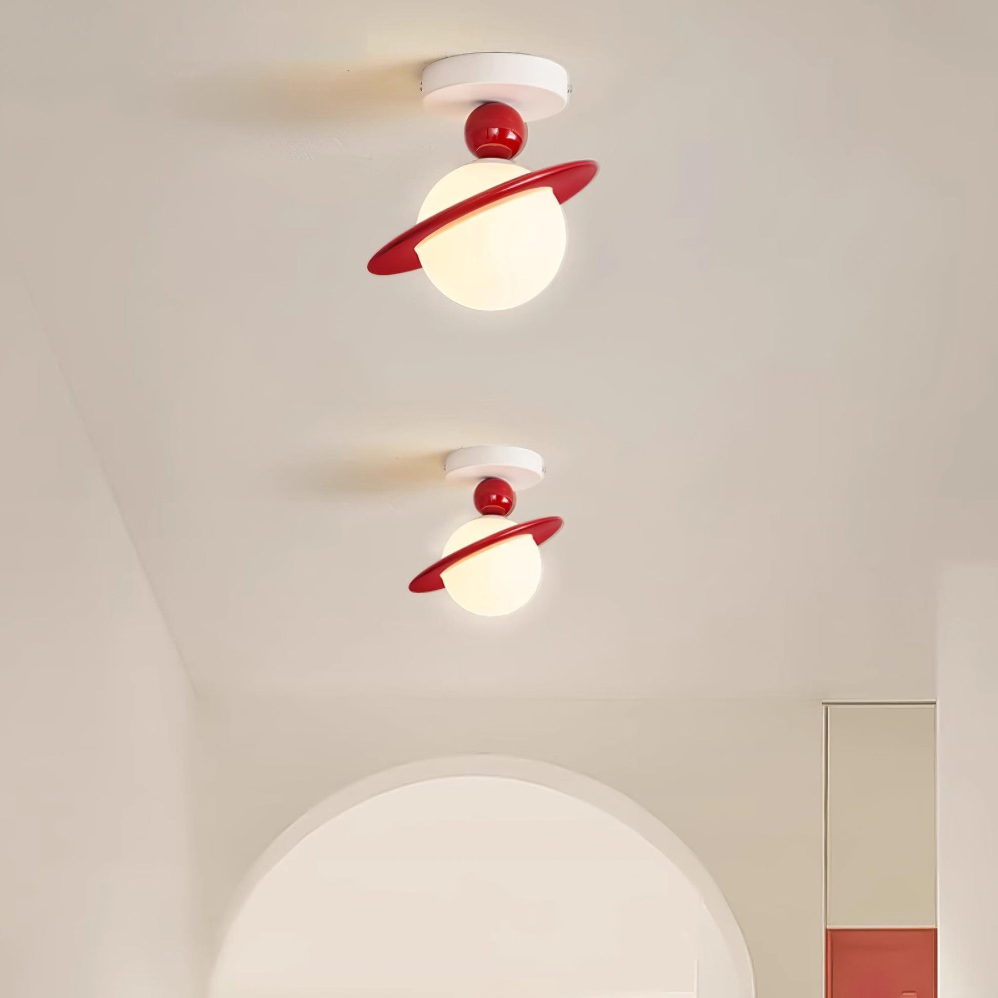 Pivoro Red and White Ceiling Light - Lamp Copper