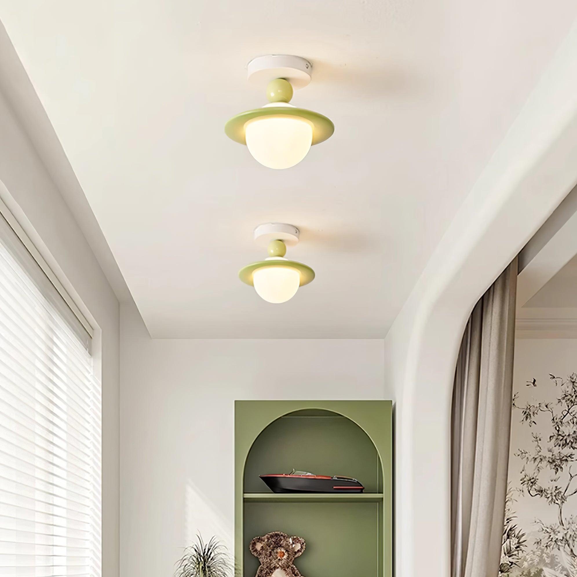 Pivoro Red and White Ceiling Light - Lamp Copper