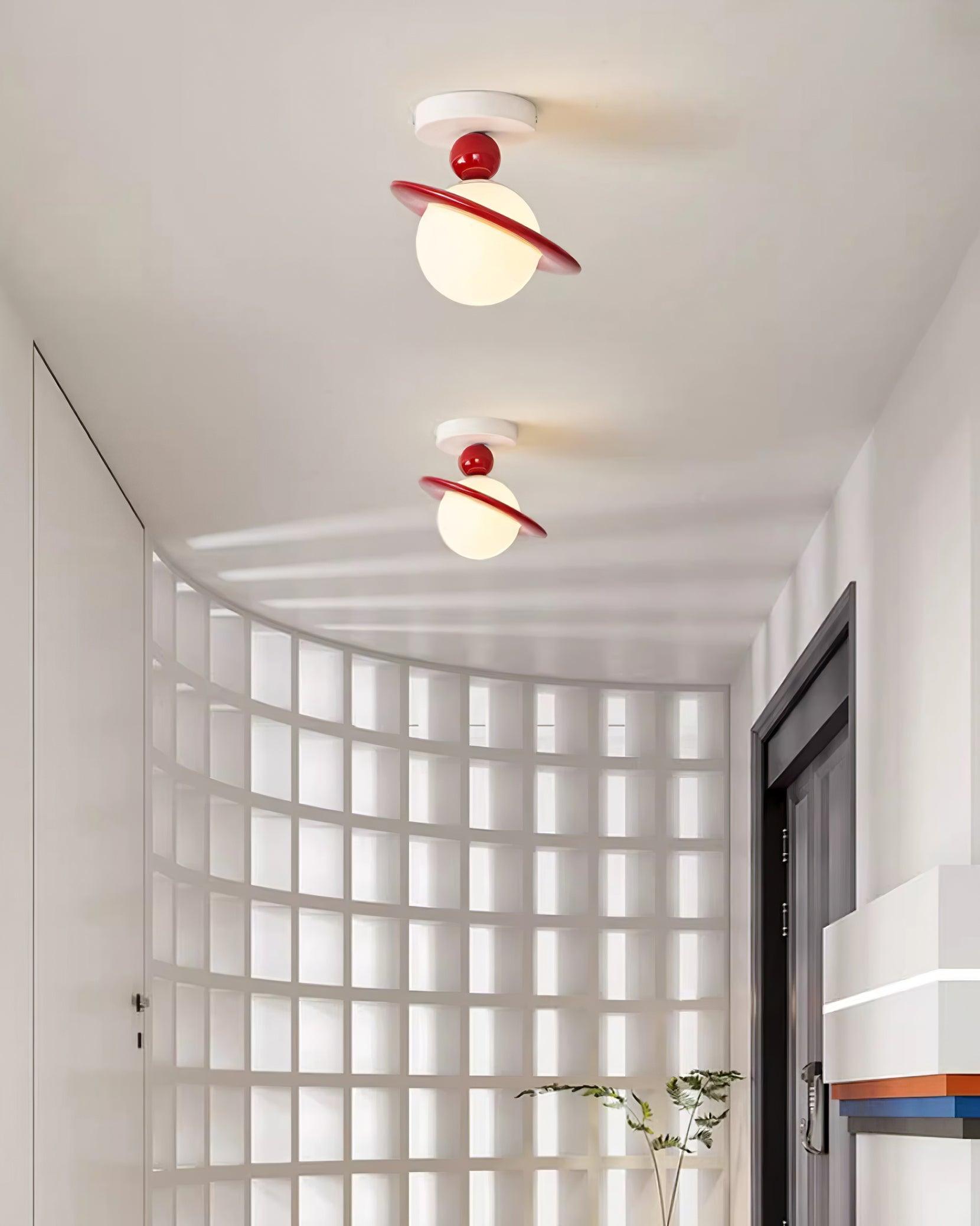 Pivoro Red and White Ceiling Light - Lamp Copper