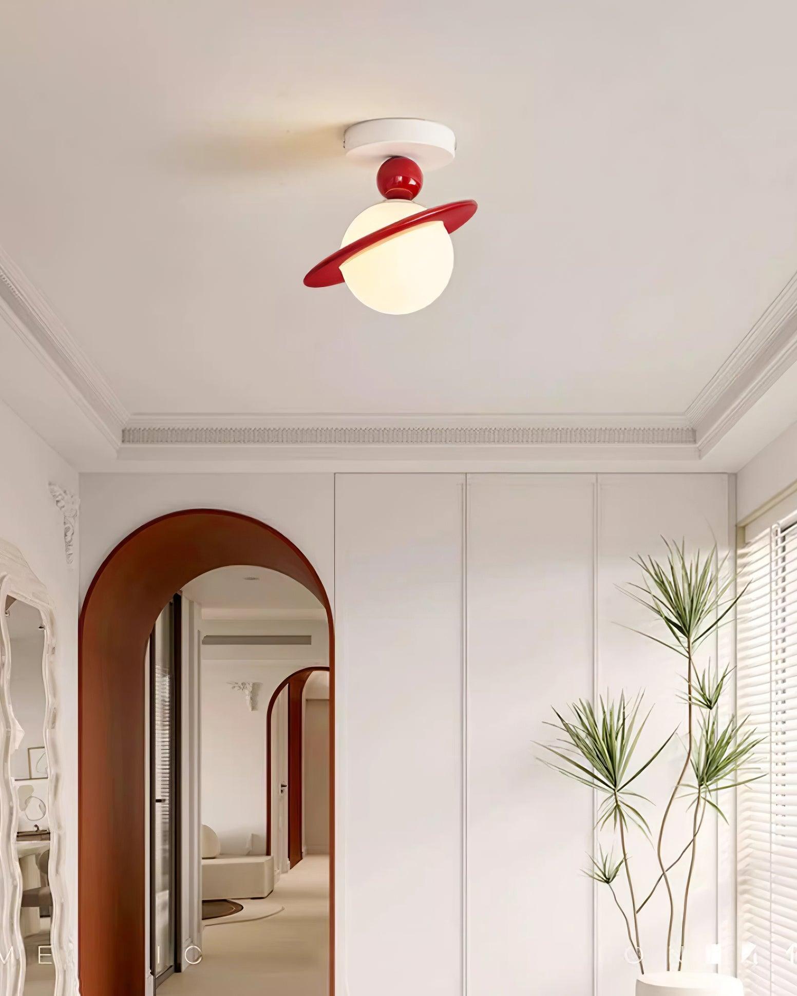 Pivoro Red and White Ceiling Light - Lamp Copper