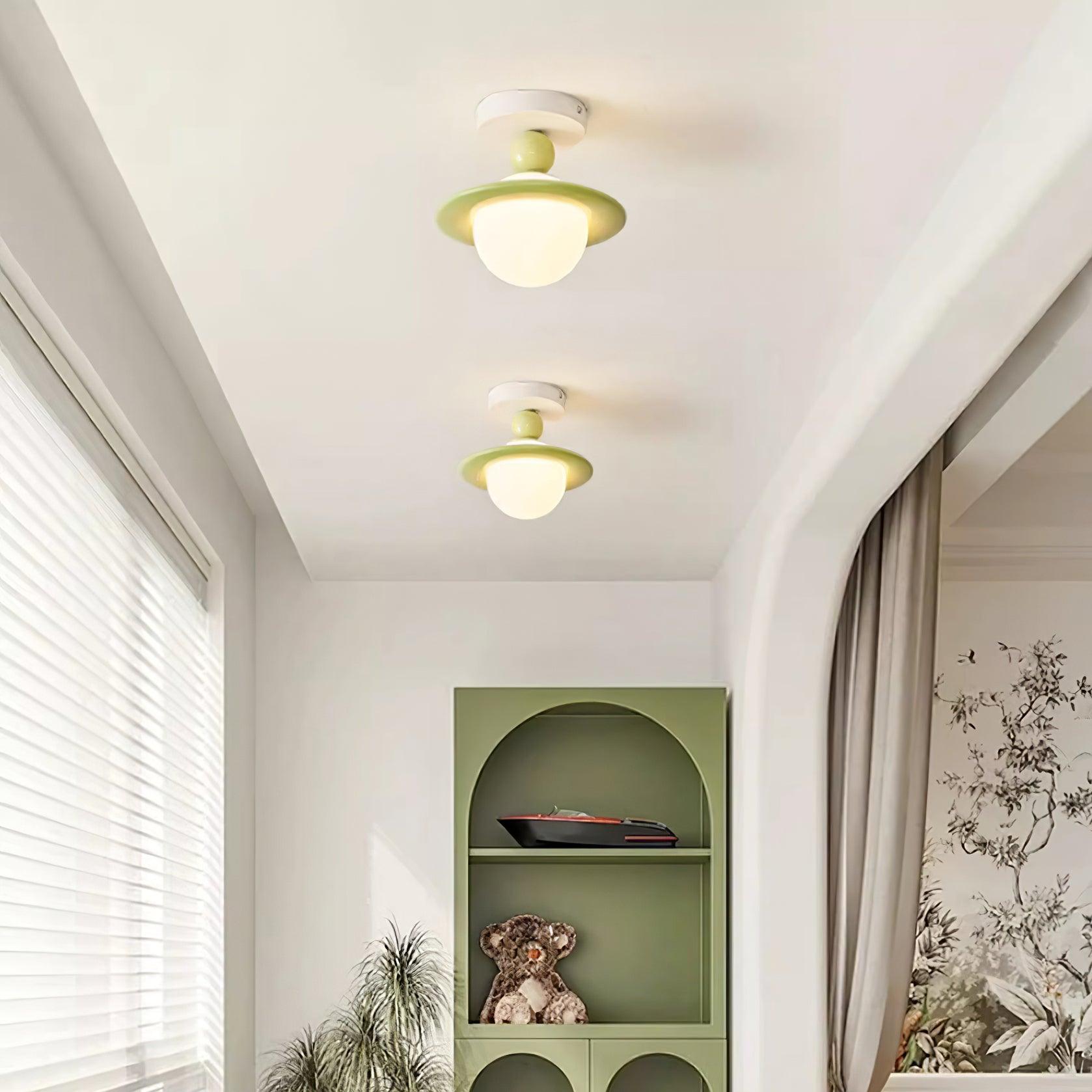 Pivoro Red and White Ceiling Light - Lamp Copper