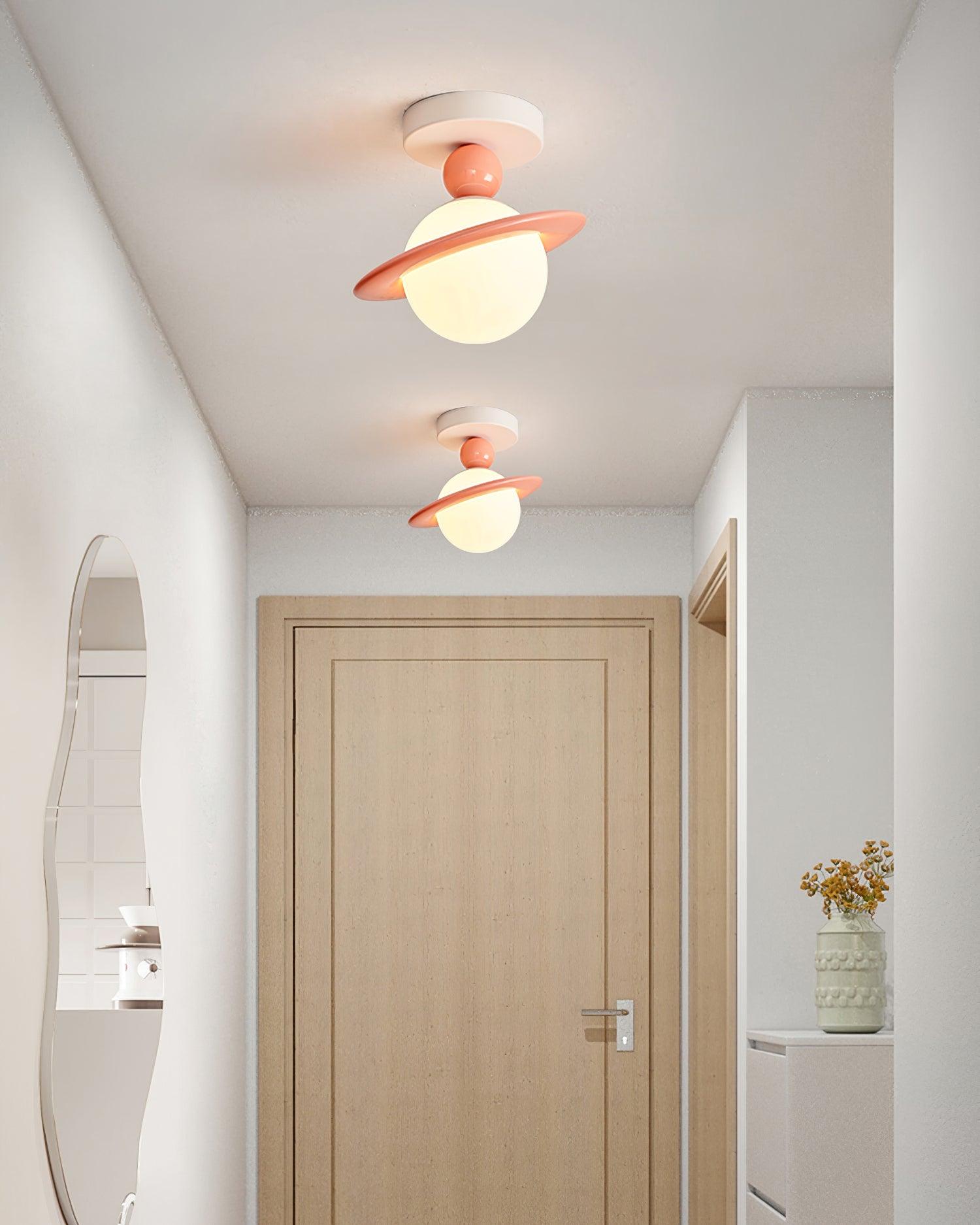 Pivoro Red and White Ceiling Light - Lamp Copper