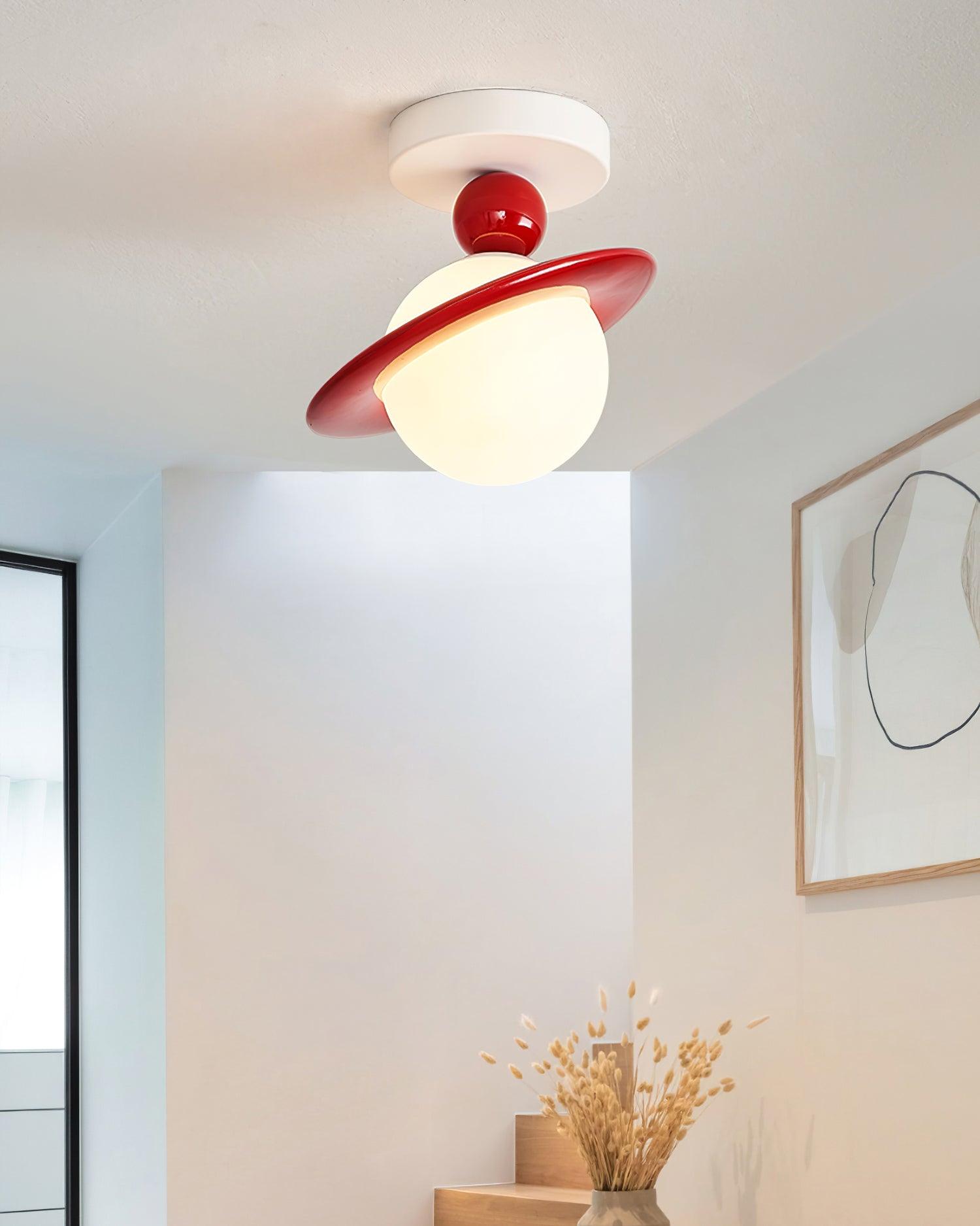 Pivoro Red and White Ceiling Light - Lamp Copper