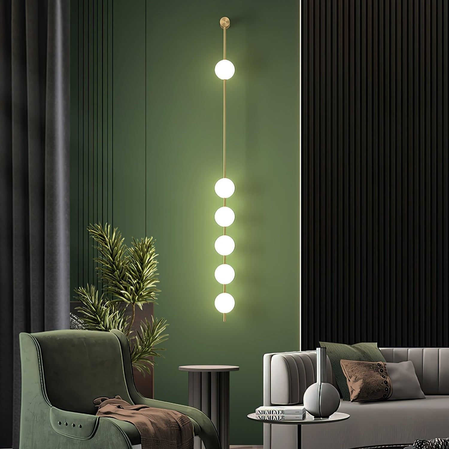 Valentina Vertical Balls Wall Lamp - Lamp Copper