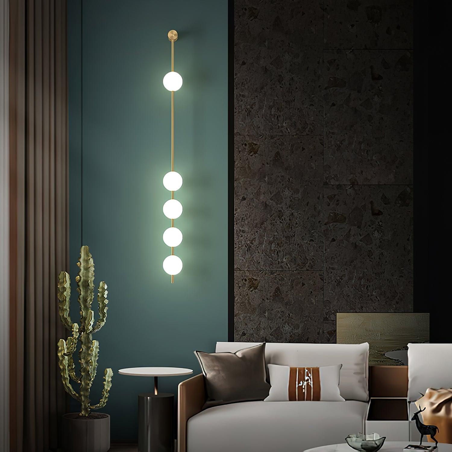 Valentina Vertical Balls Wall Lamp - Lamp Copper