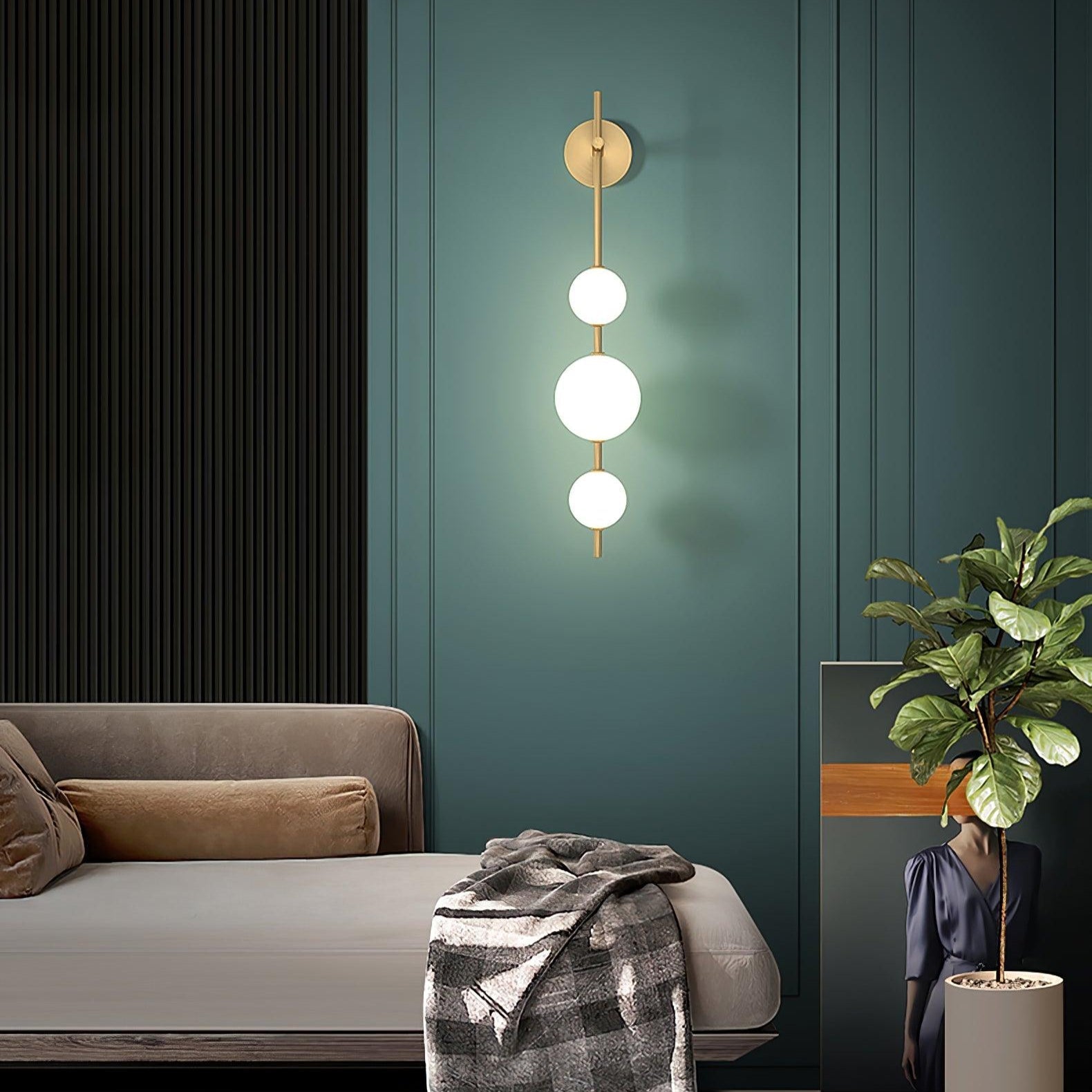 Cerin Vertical Globe Wall Lamp - Lamp Copper