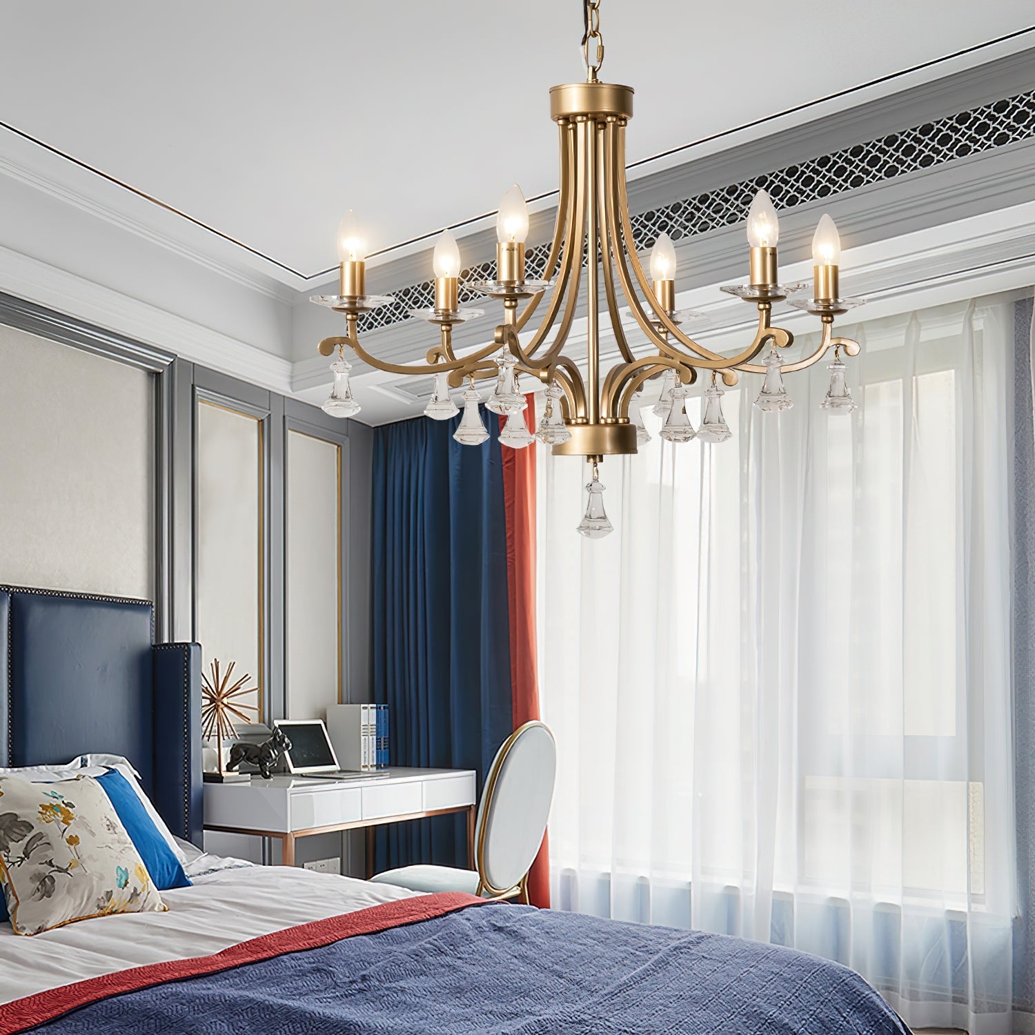 Cuvenara Postmodern Luxury Brass Crystal Chandelier - Lamp Copper
