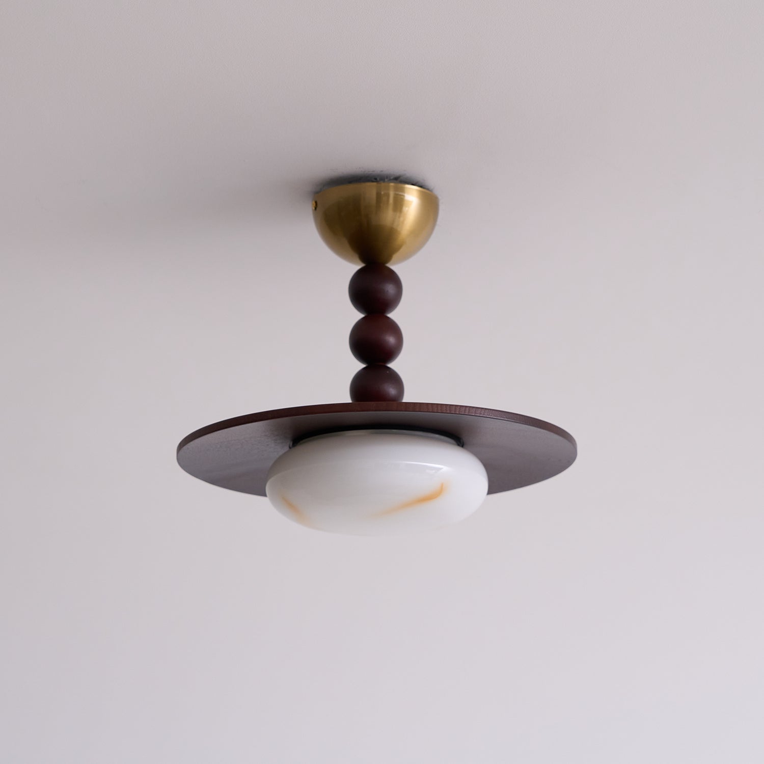 Yeste Ceiling Light Walnut Color & White Imitation Alabaster - Lamp Copper