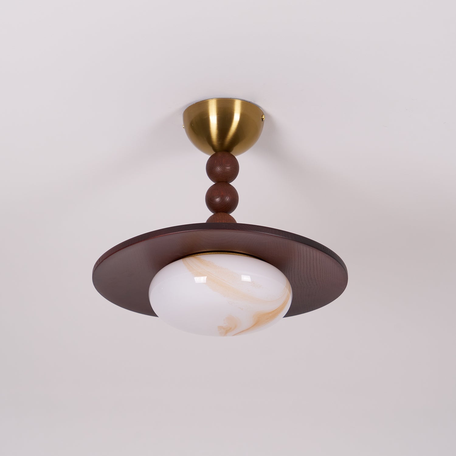 Yeste Ceiling Light Walnut Color & White Imitation Alabaster - Lamp Copper